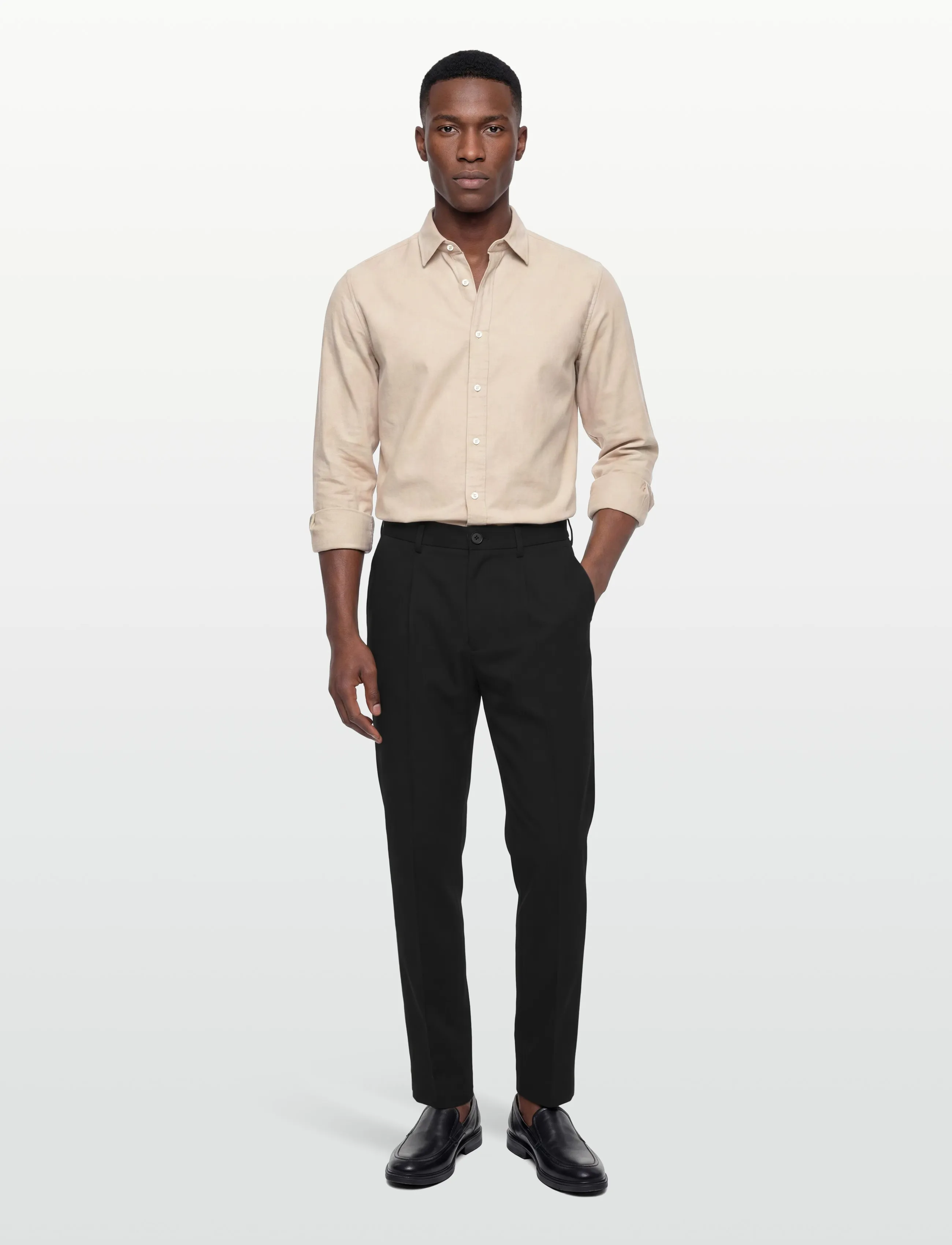 Mos Mosh Gallery MMGMarco Oxford Shirt - Shirts - CHATEAU GRAY / beige