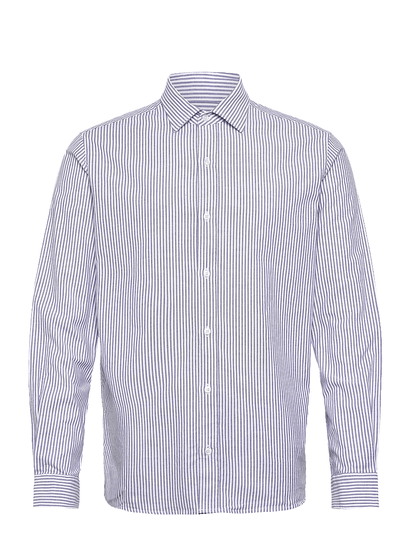 Mos Mosh Gallery - MMGMarco Oxford Stripe Shirt - striped shirts - light blue - 0