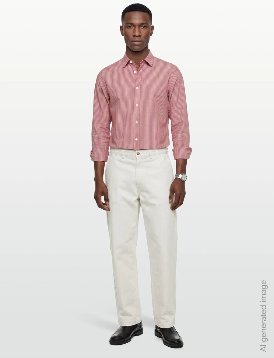 Mos Mosh Gallery - MMGMarco Oxford Stripe Shirt - randiga skjortor - rosedawn - 0
