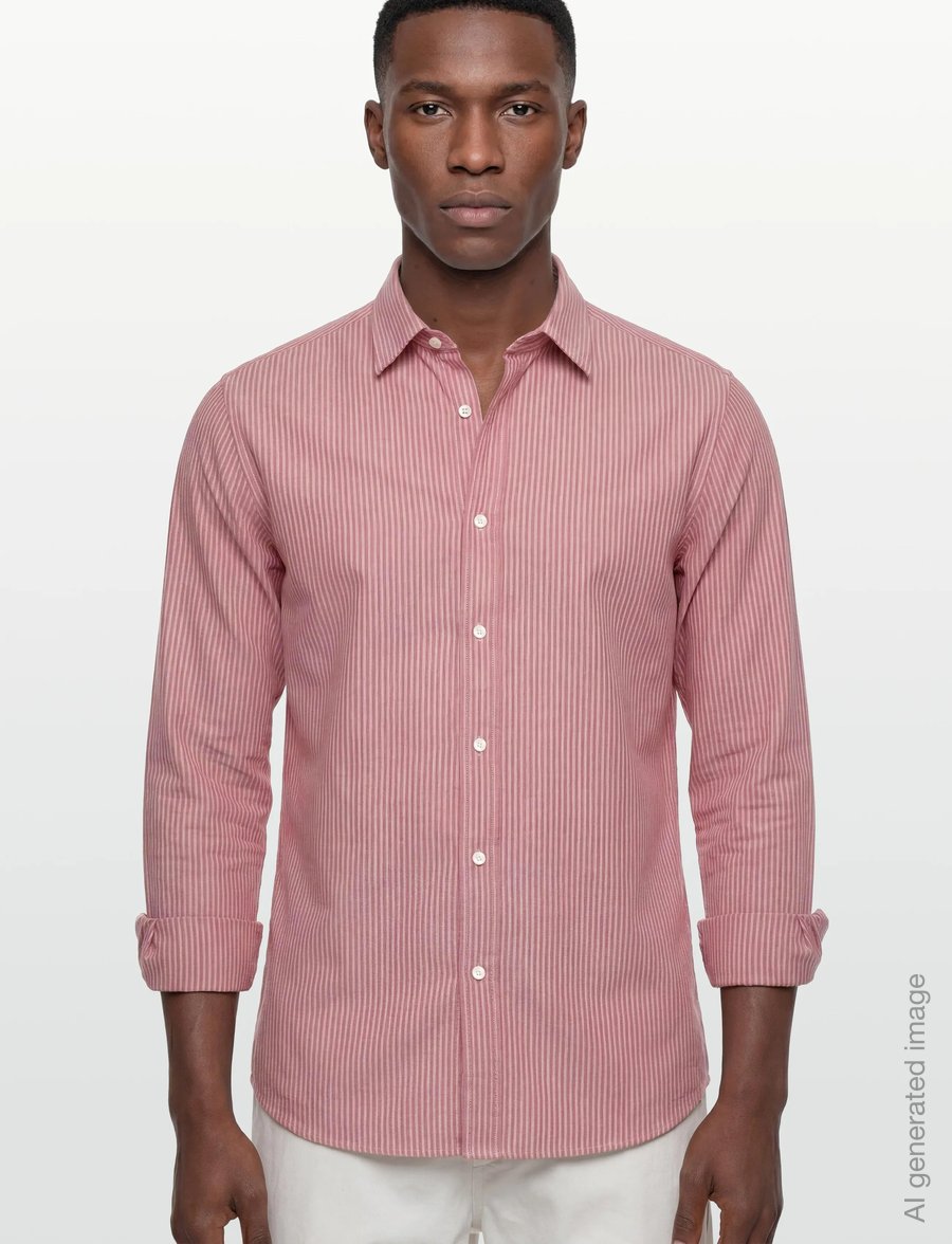 Mos Mosh Gallery - MMGMarco Oxford Stripe Shirt - randiga skjortor - rosedawn - 3