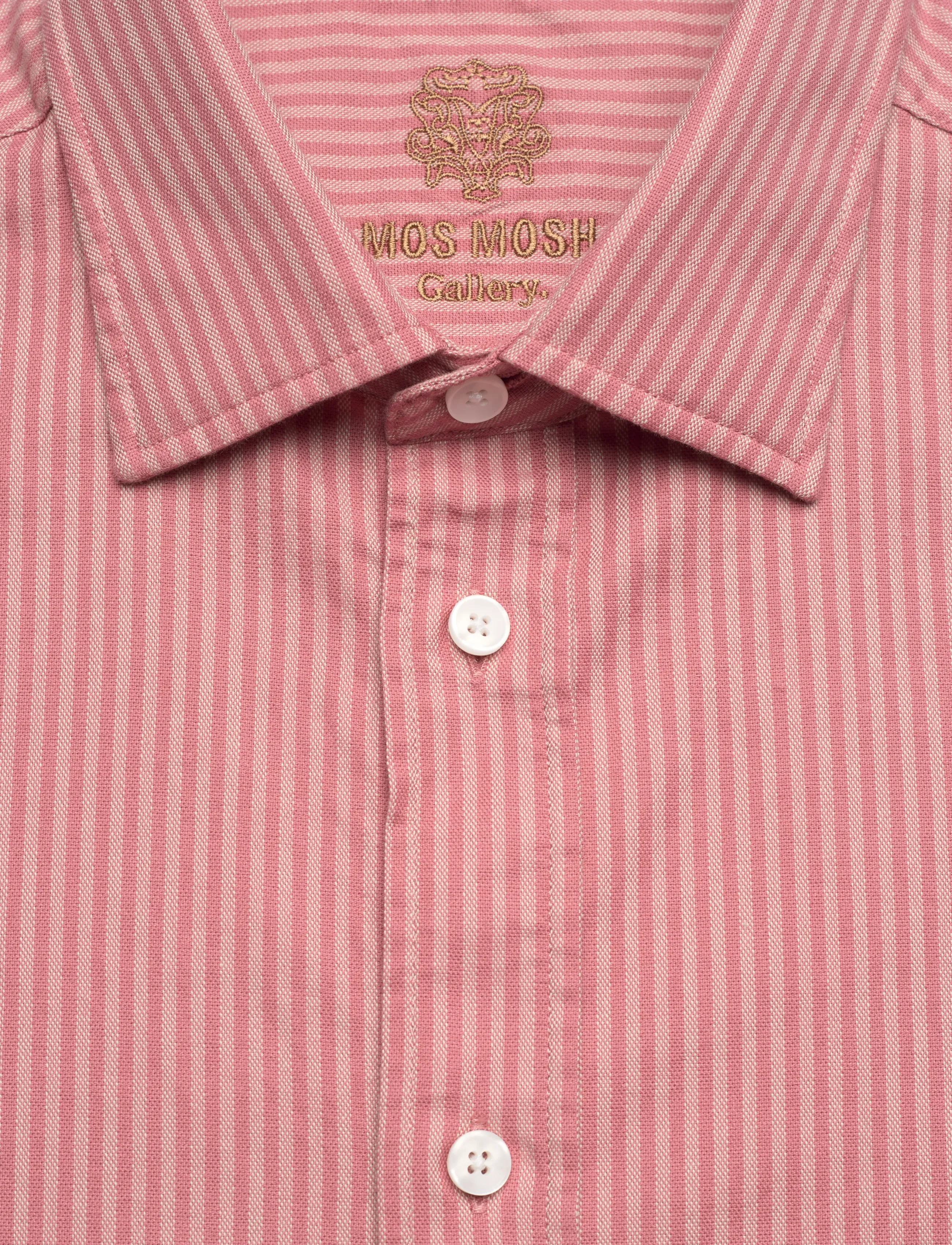 Mos Mosh Gallery - MMGMarco Oxford Stripe Shirt - röndóttar skyrtur - rosedawn - 5
