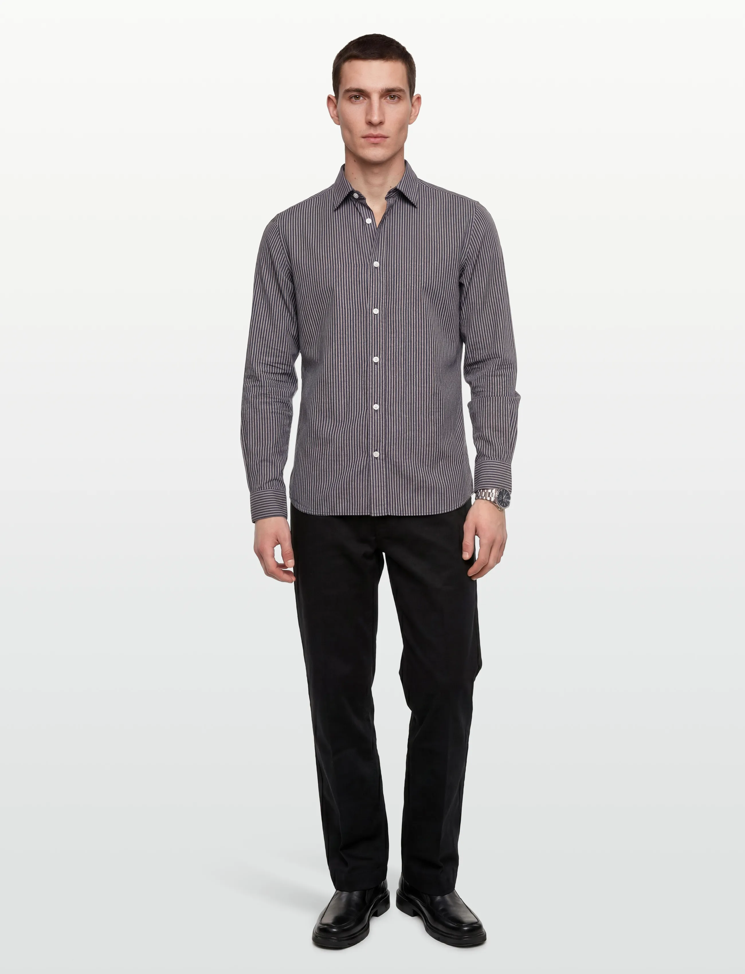 Mos Mosh Gallery Mmgmarco Oxford Stripe Shirt, XXL, Shirts, Marineblau - Striped Männerswear