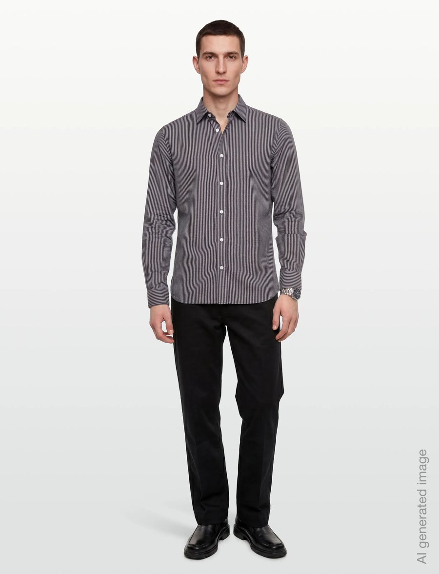 Mos Mosh Gallery - MMGMarco Oxford Stripe Shirt - stribede skjorter - salute navy - 0