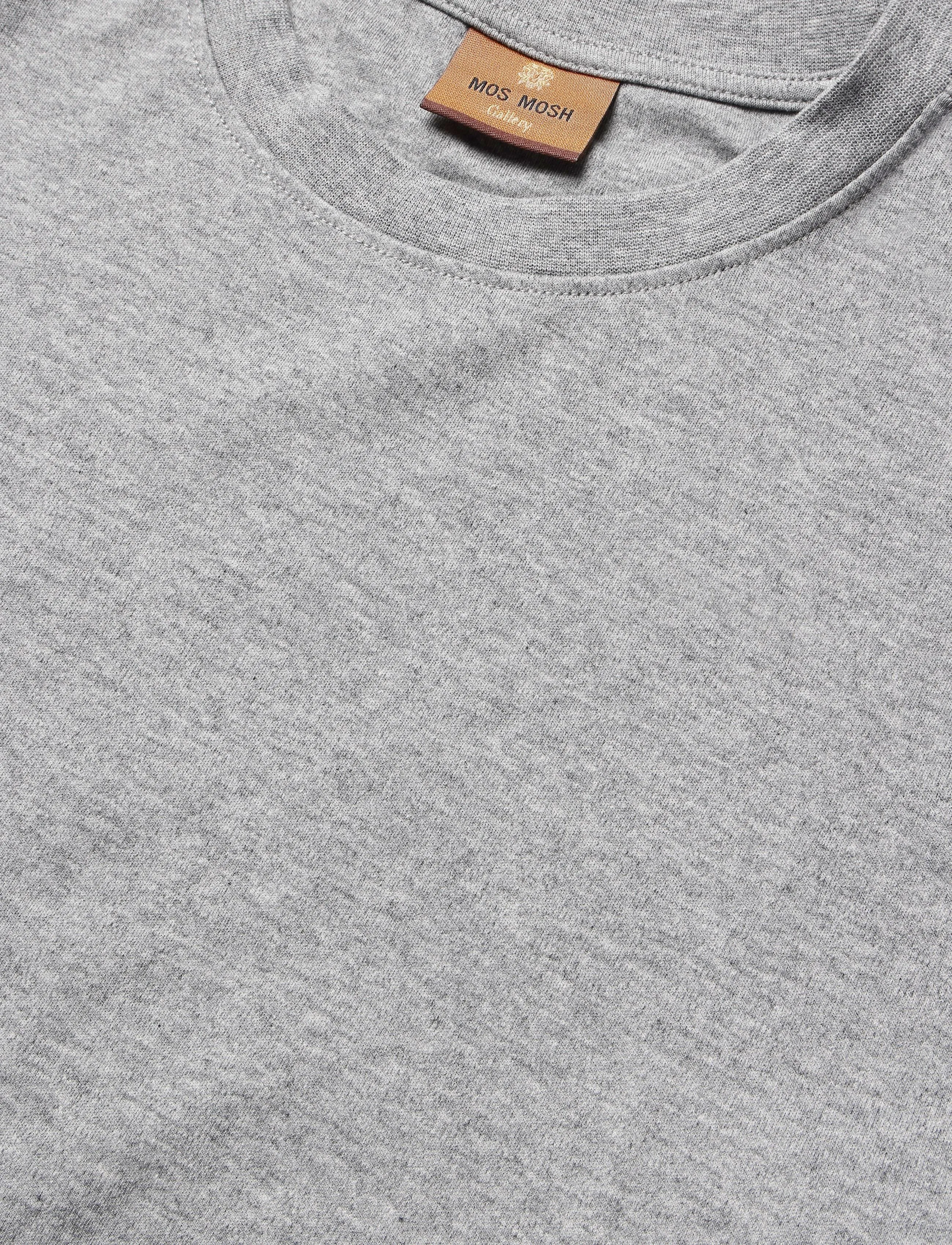 Mos Mosh Gallery - MMGDarren SS Tee - short-sleeved t-shirts - grey melange - 2