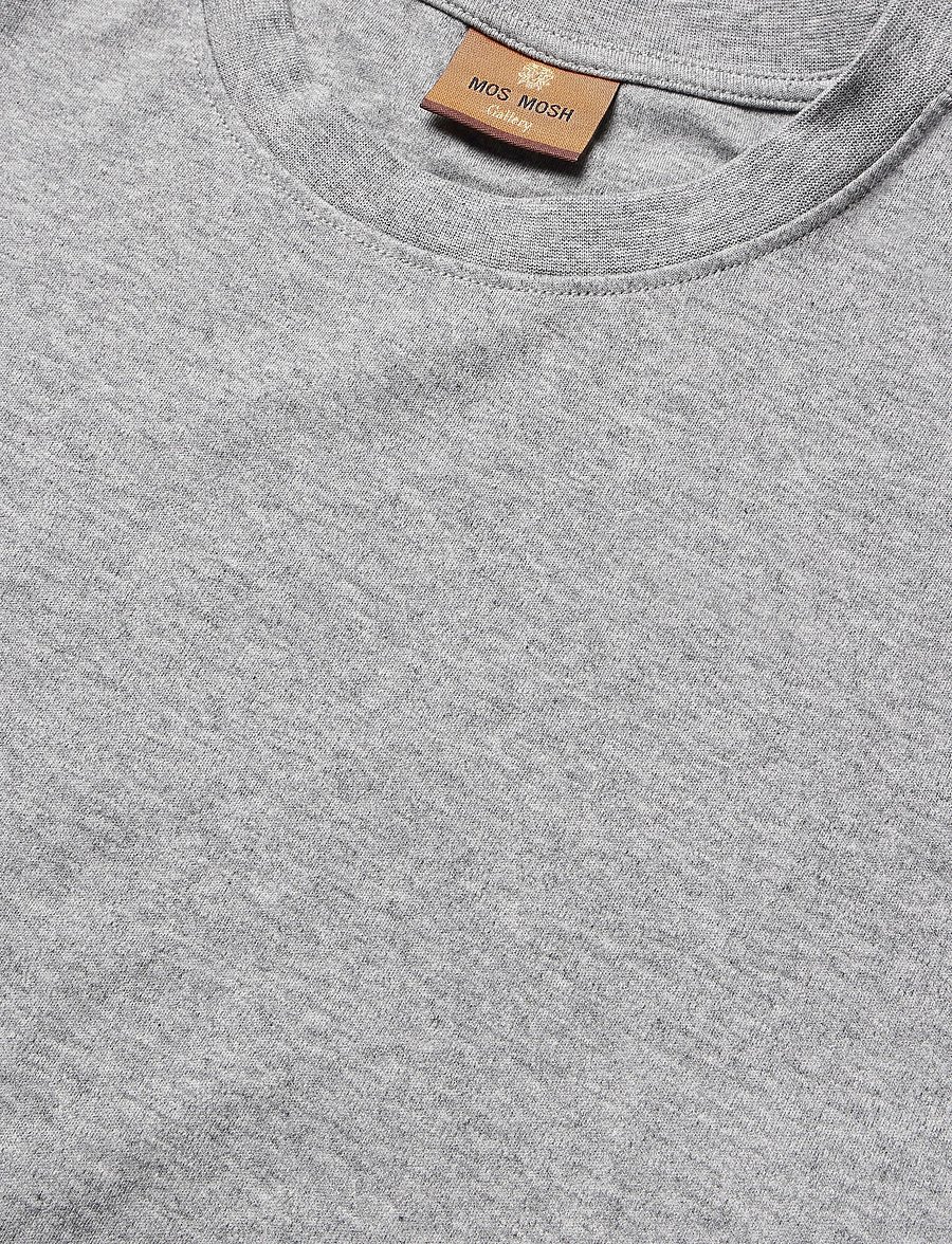 Mos Mosh Gallery - MMGDarren SS Tee - short-sleeved t-shirts - grey melange - 2