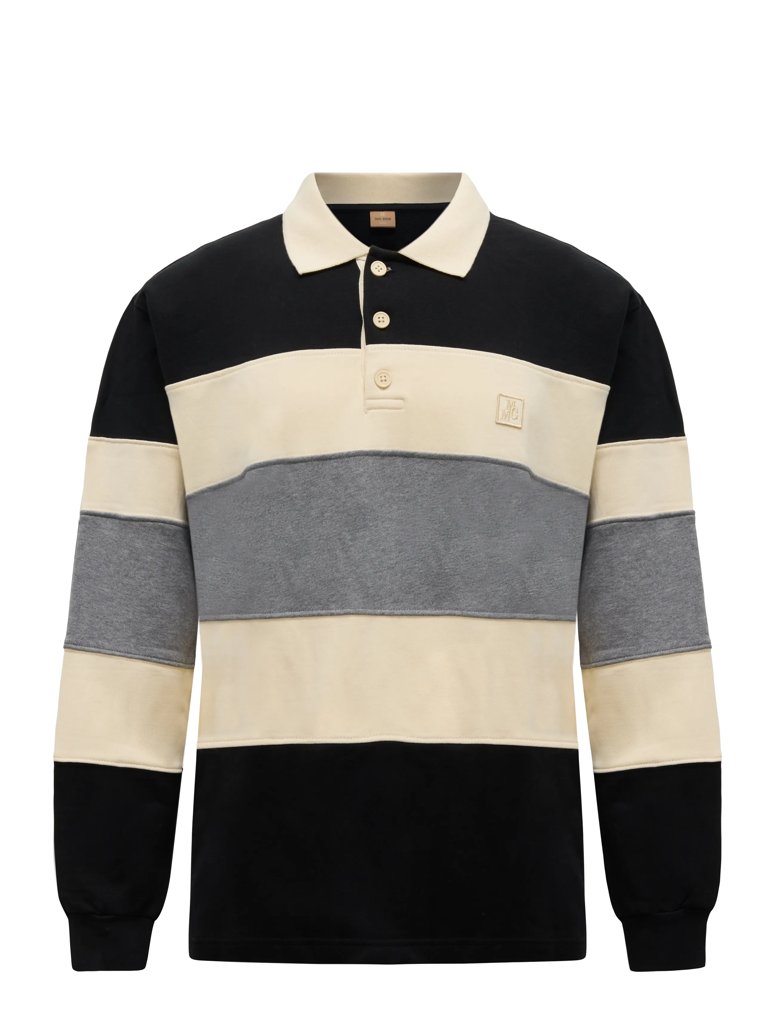 Mos Mosh Gallery MMGGraham Polo Sweat - Riided - BLACK / black