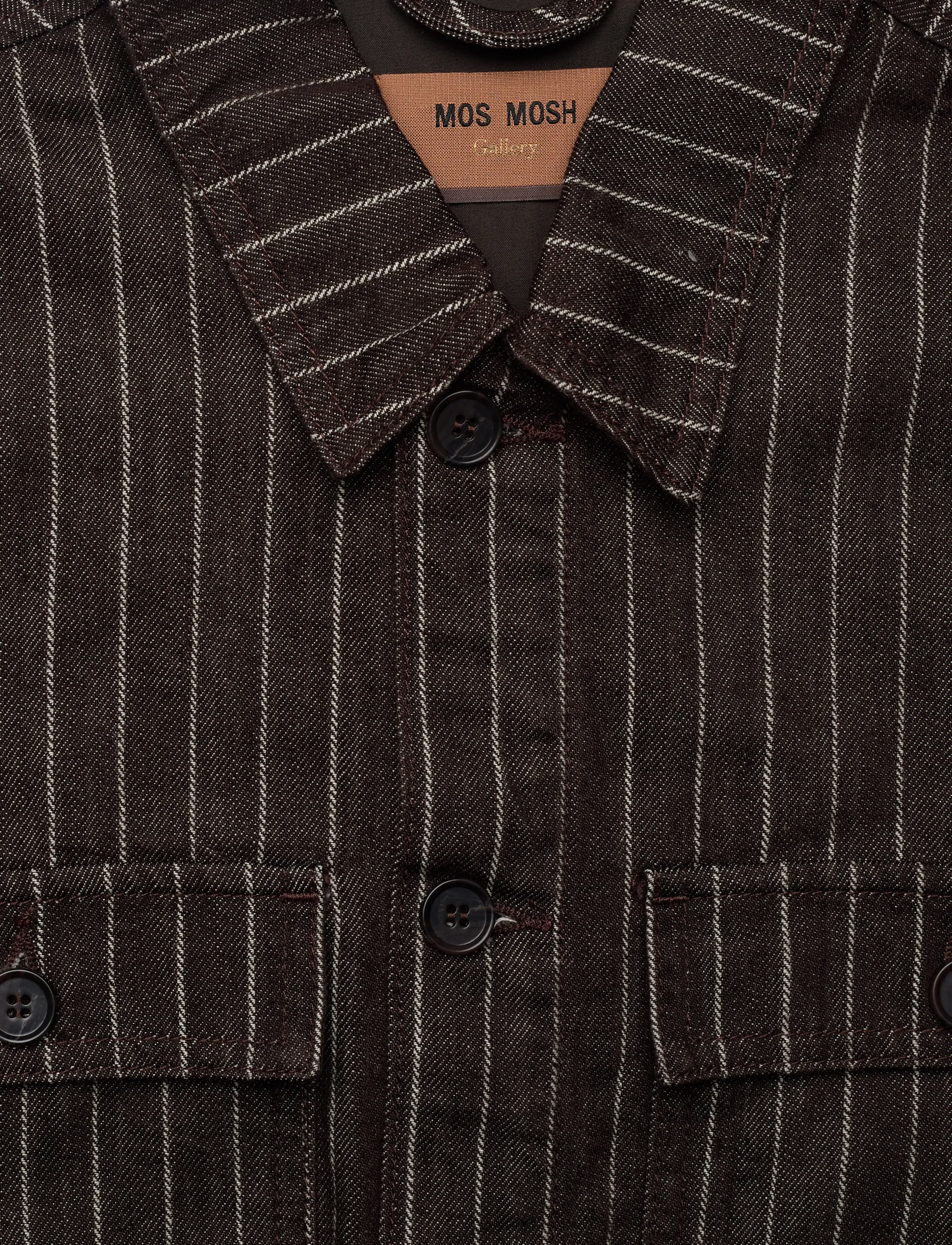 Mos Mosh Gallery - MMGMatteo Brown Stripe Overshirt - chocolate brown - 2