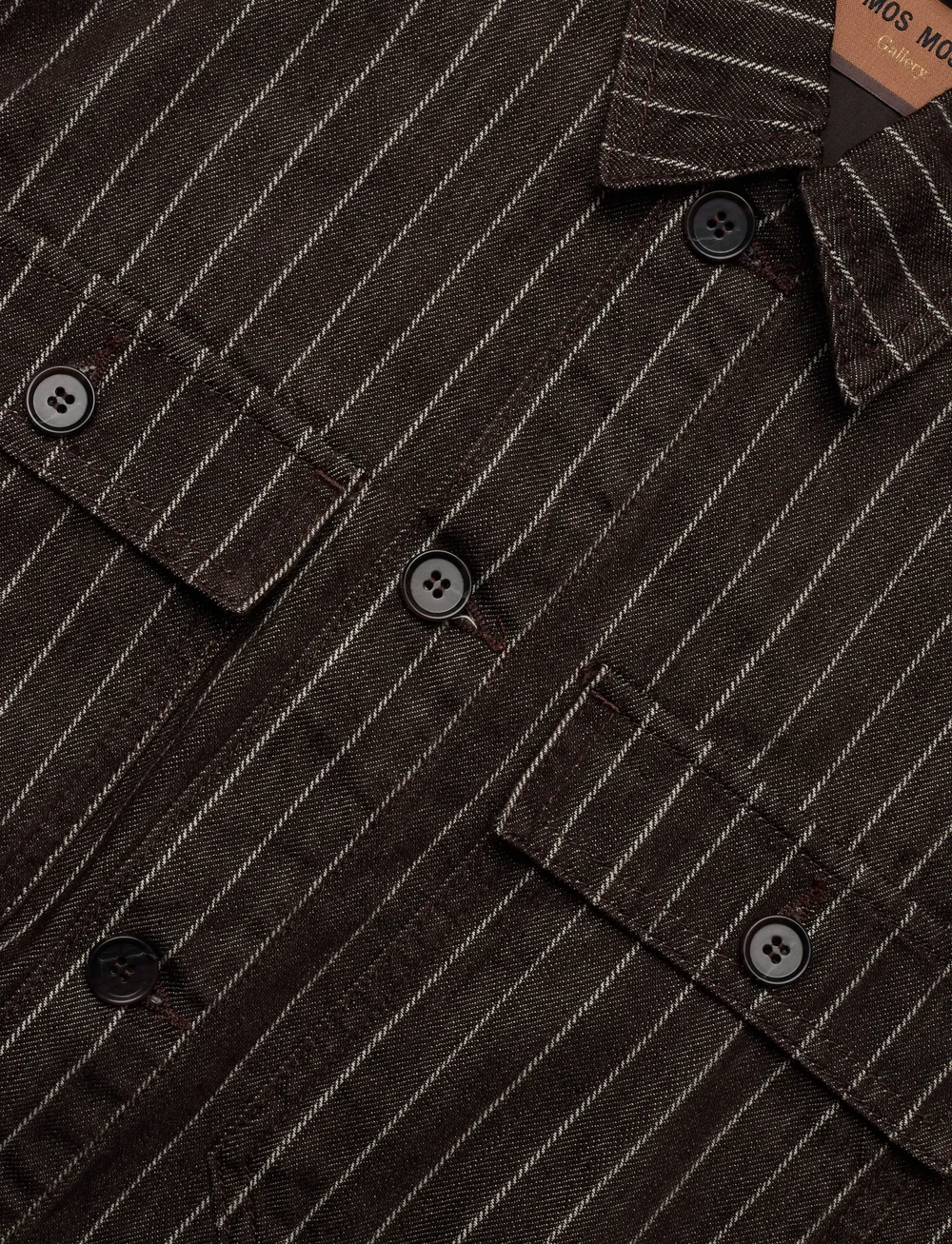 Mos Mosh Gallery - MMGMatteo Brown Stripe Overshirt - shoppa efter tillfälle - chocolate brown - 3