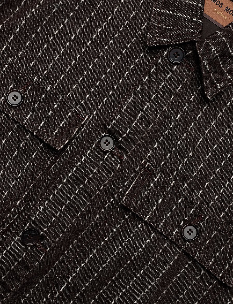 Mos Mosh Gallery - MMGMatteo Brown Stripe Overshirt - chocolate brown - 3