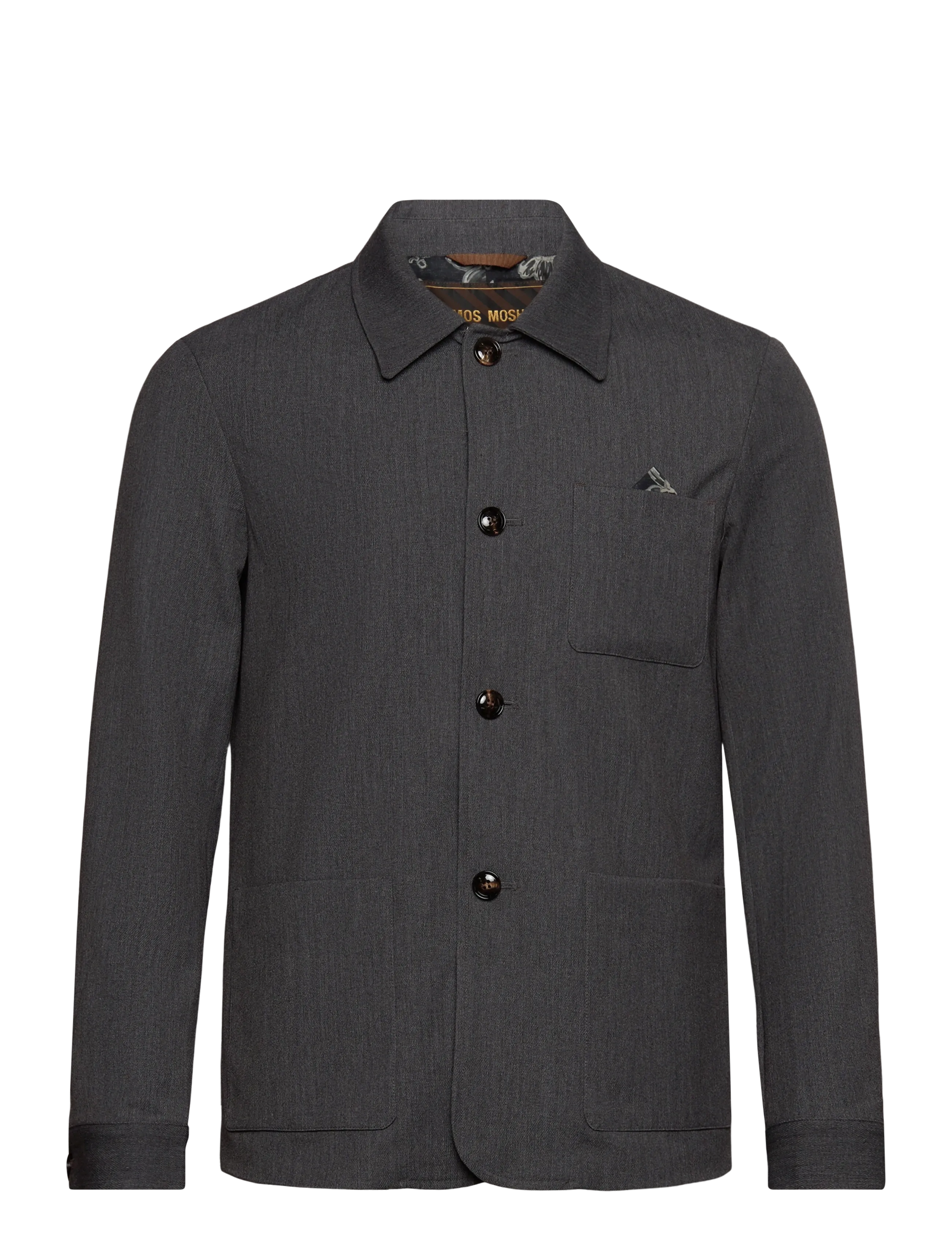 Mos Mosh Gallery MMGConor Twill Jacket - Overtøj - GREY MELANGE / grey