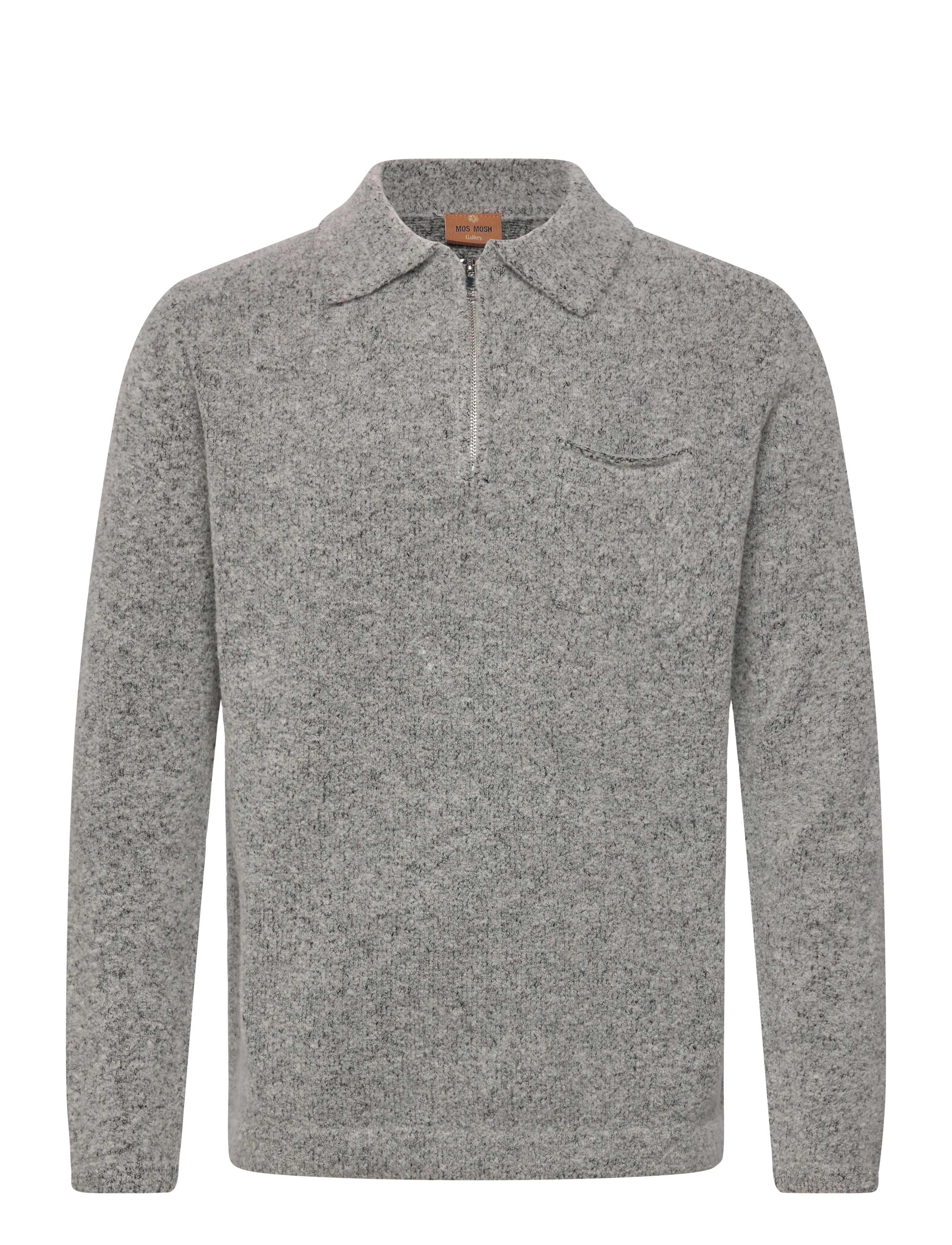 MOS MOSH GALLERY Mmgryan Soft Zip Polo Pullover Grau - L - Herren