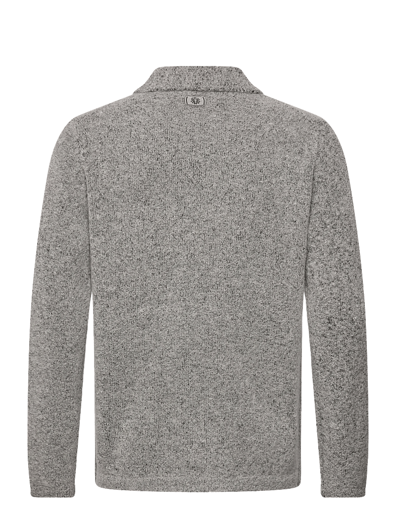 Mos Mosh Gallery - MMGRyan Soft Zip Polo Pullover - tõmblukk-kaelusega džemprid - light grey - 1