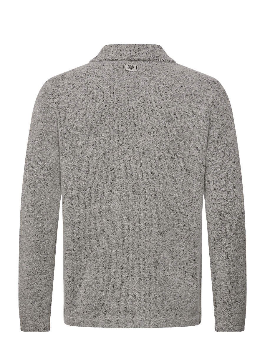 Mos Mosh Gallery - MMGRyan Soft Zip Polo Pullover - pullover mit halbem reißverschluss - light grey - 1