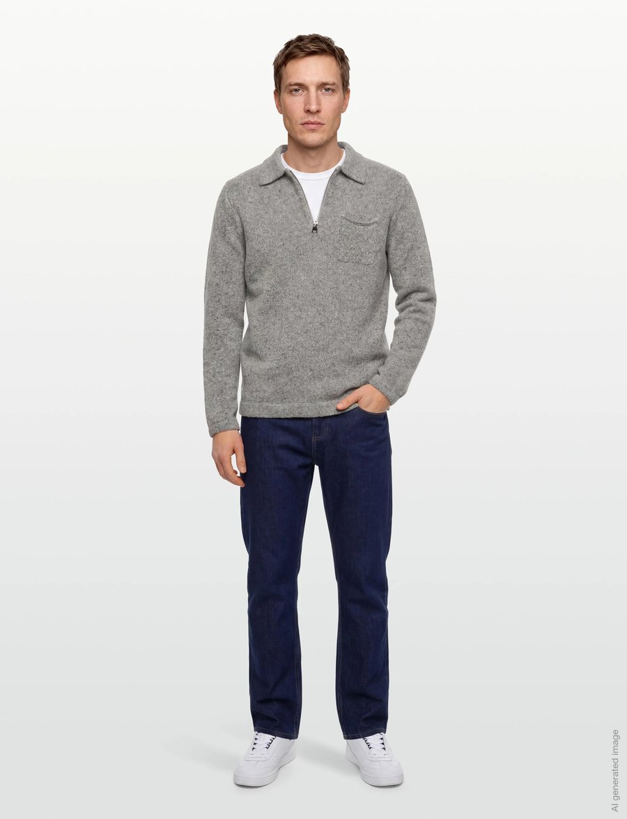 Mos Mosh Gallery - MMGRyan Soft Zip Polo Pullover - pullover mit halbem reißverschluss - light grey - 0