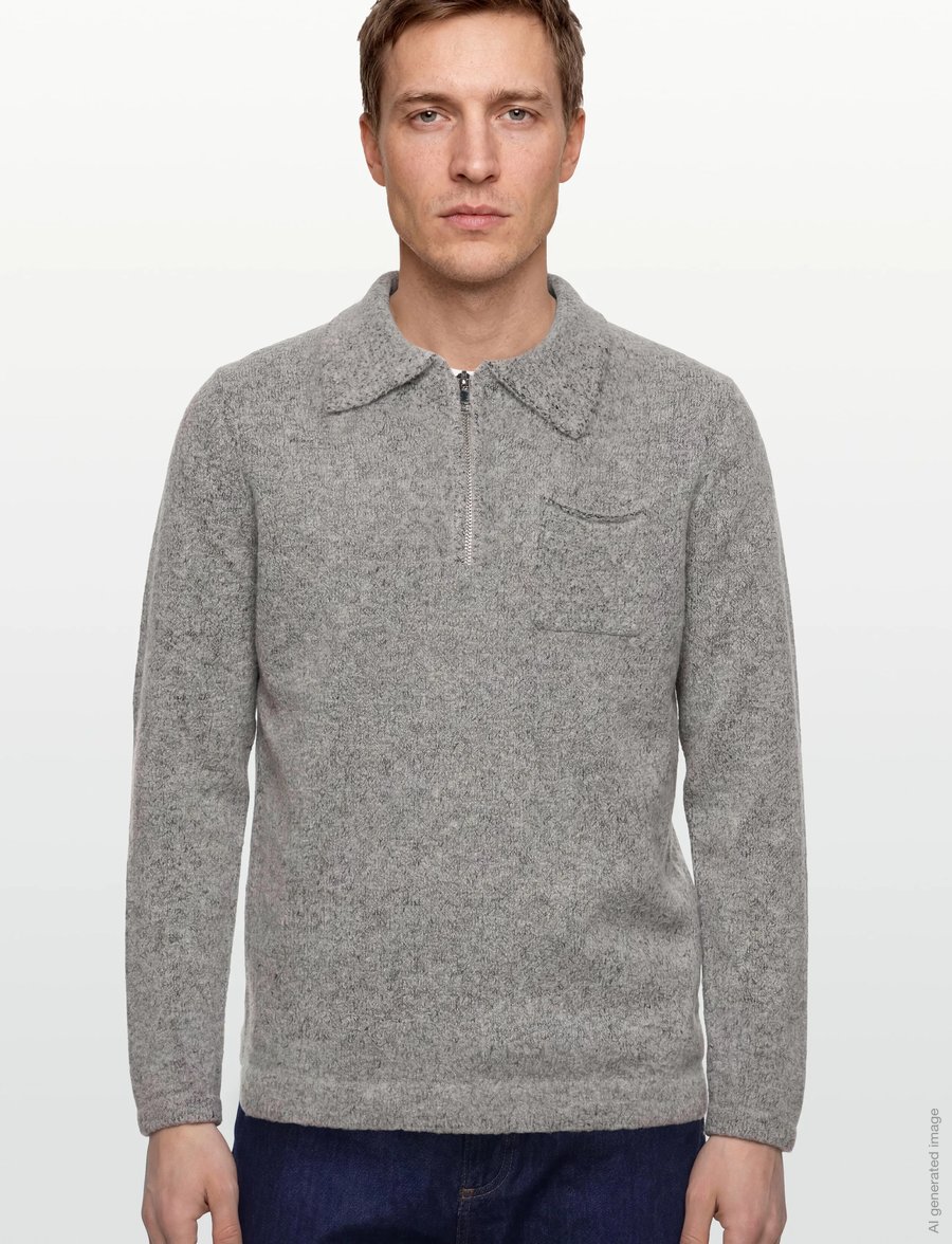 Mos Mosh Gallery - MMGRyan Soft Zip Polo Pullover - pullover mit halbem reißverschluss - light grey - 3