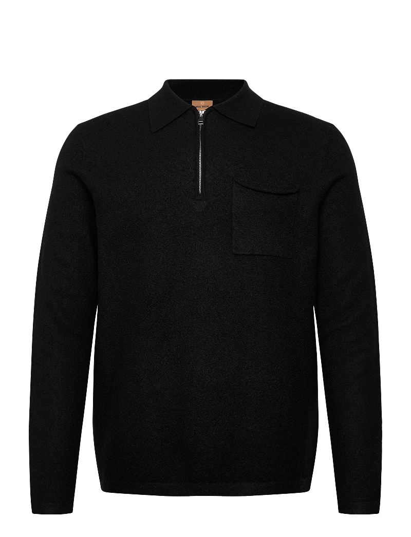 Mos Mosh Gallery - MMGRyan Boil Zip Polo Pullover - halfzip strik - black - 0