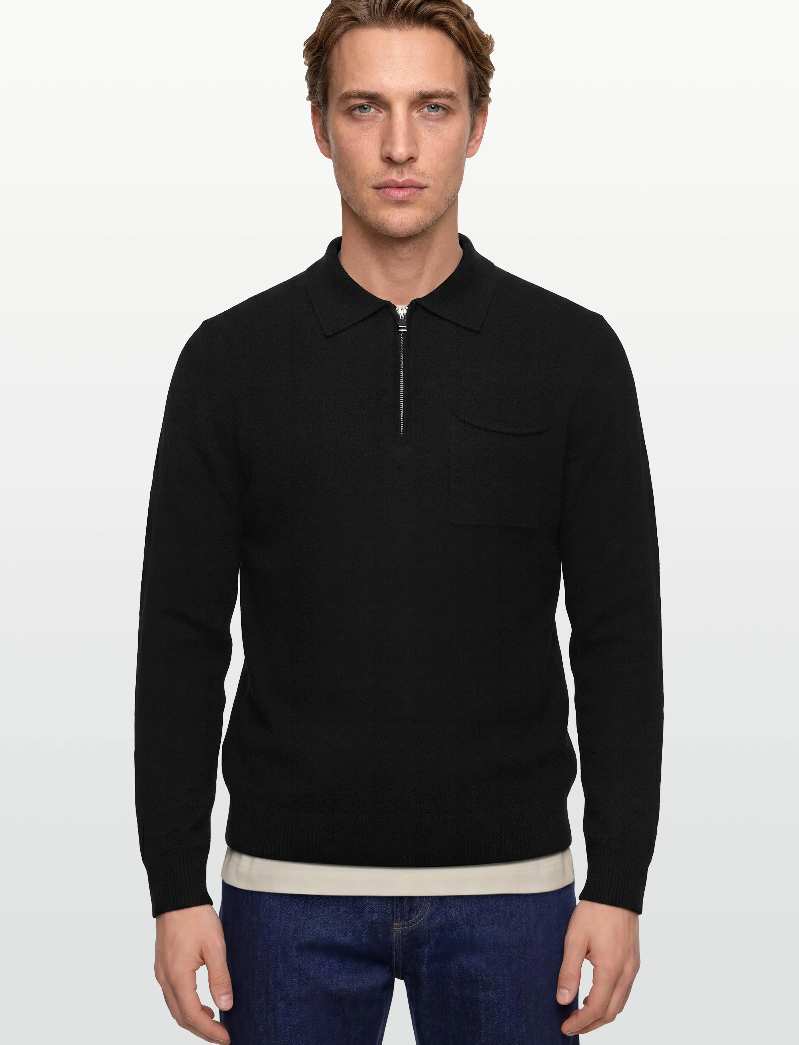 Mos Mosh Gallery - MMGRyan Boil Zip Polo Pullover - half zip-tröjor - black - 3