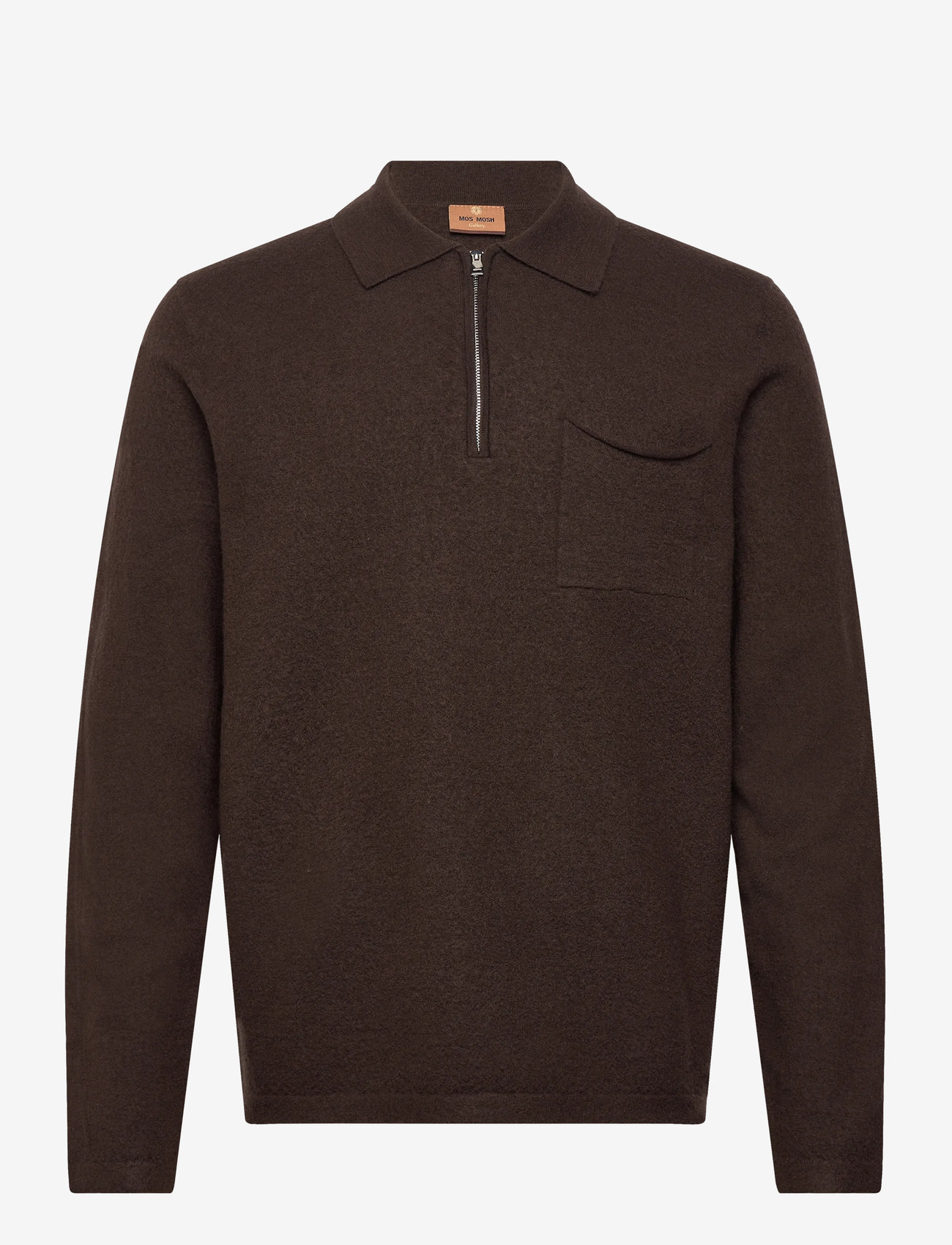 Mos Mosh Gallery - MMGRyan Boil Zip Polo Pullover - half zip-tröjor - chocolate brown - 0