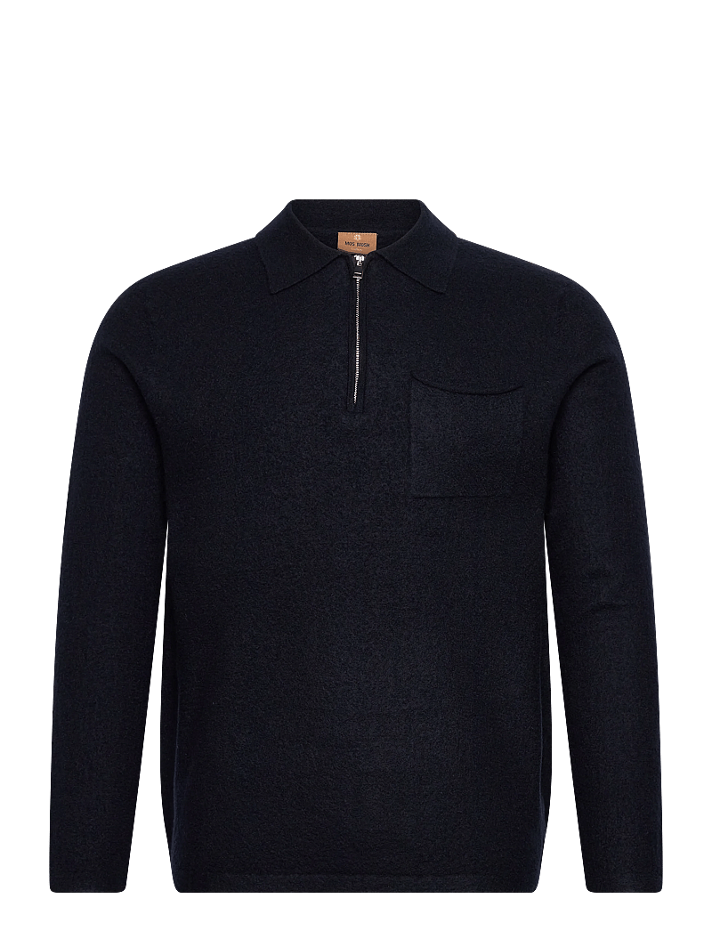 Mos Mosh Gallery - MMGRyan Boil Zip Polo Pullover - half zip-tröjor - salute navy - 0