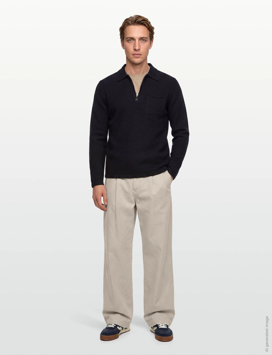 Mos Mosh Gallery - MMGRyan Boil Zip Polo Pullover - half zip-tröjor - salute navy - 0