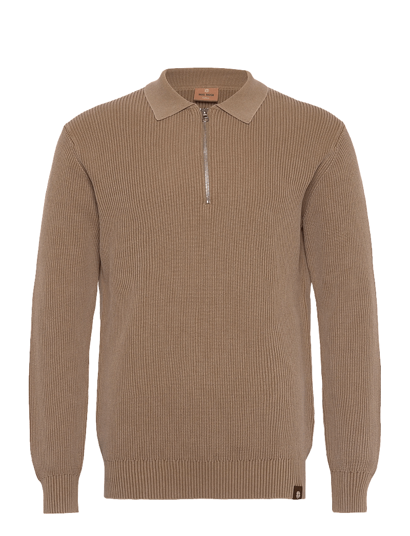 Mos Mosh Gallery - MMGRoyce Zip Polo Knit - stickade pikéer - ermine - 0