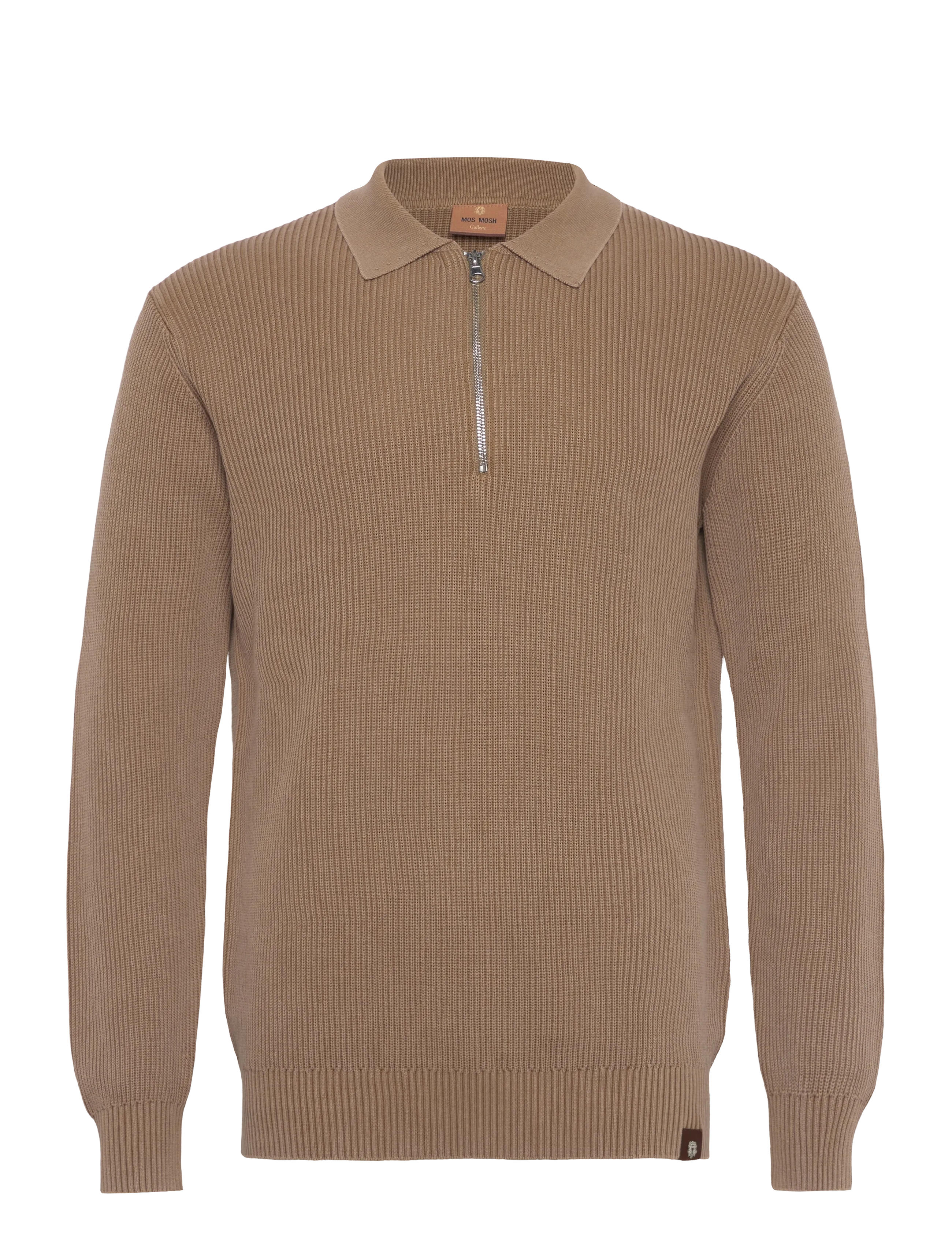 Mos Mosh Gallery MMGRoyce Zip Polo Knit - Polostrik - ERMINE / beige