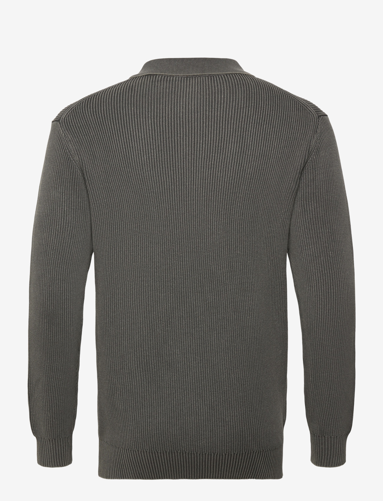 Mos Mosh Gallery - MMGRoyce Zip Polo Knit - poloer i strik med lange ærmer - light grey - 1