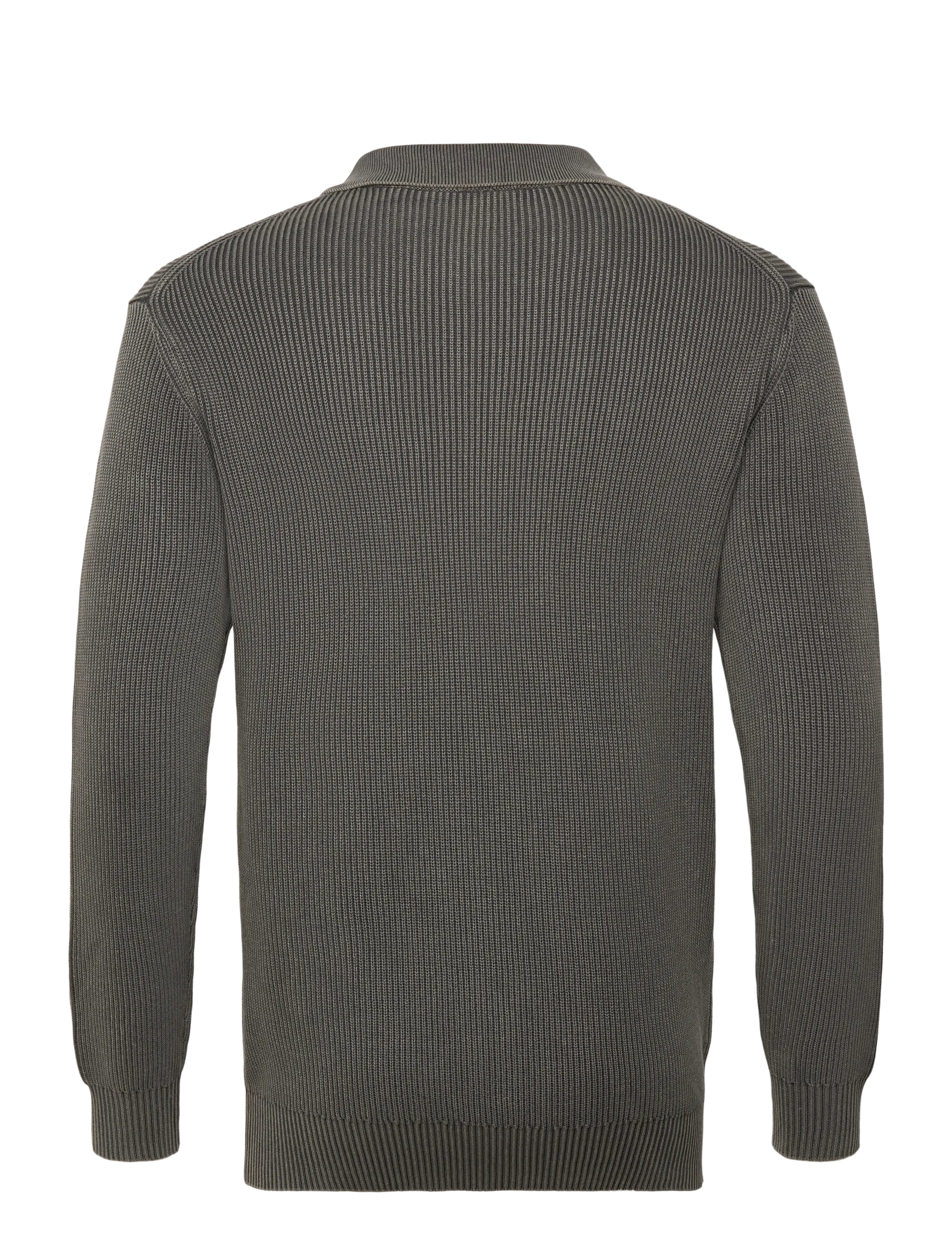 Mos Mosh Gallery - MMGRoyce Zip Polo Knit - long-sleeved knitted polos - light grey - 1