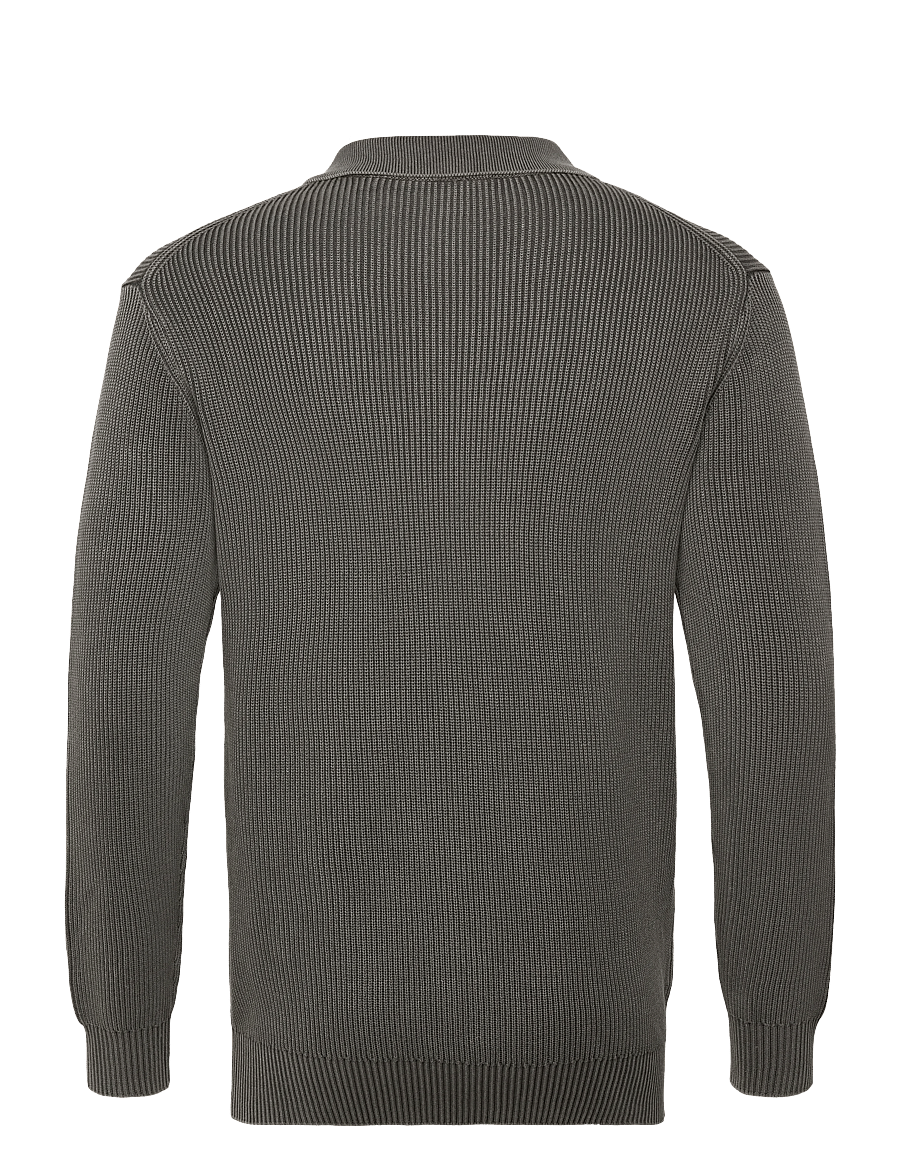 Mos Mosh Gallery - MMGRoyce Zip Polo Knit - pikkade varrukatega kootud polosärgid - light grey - 1