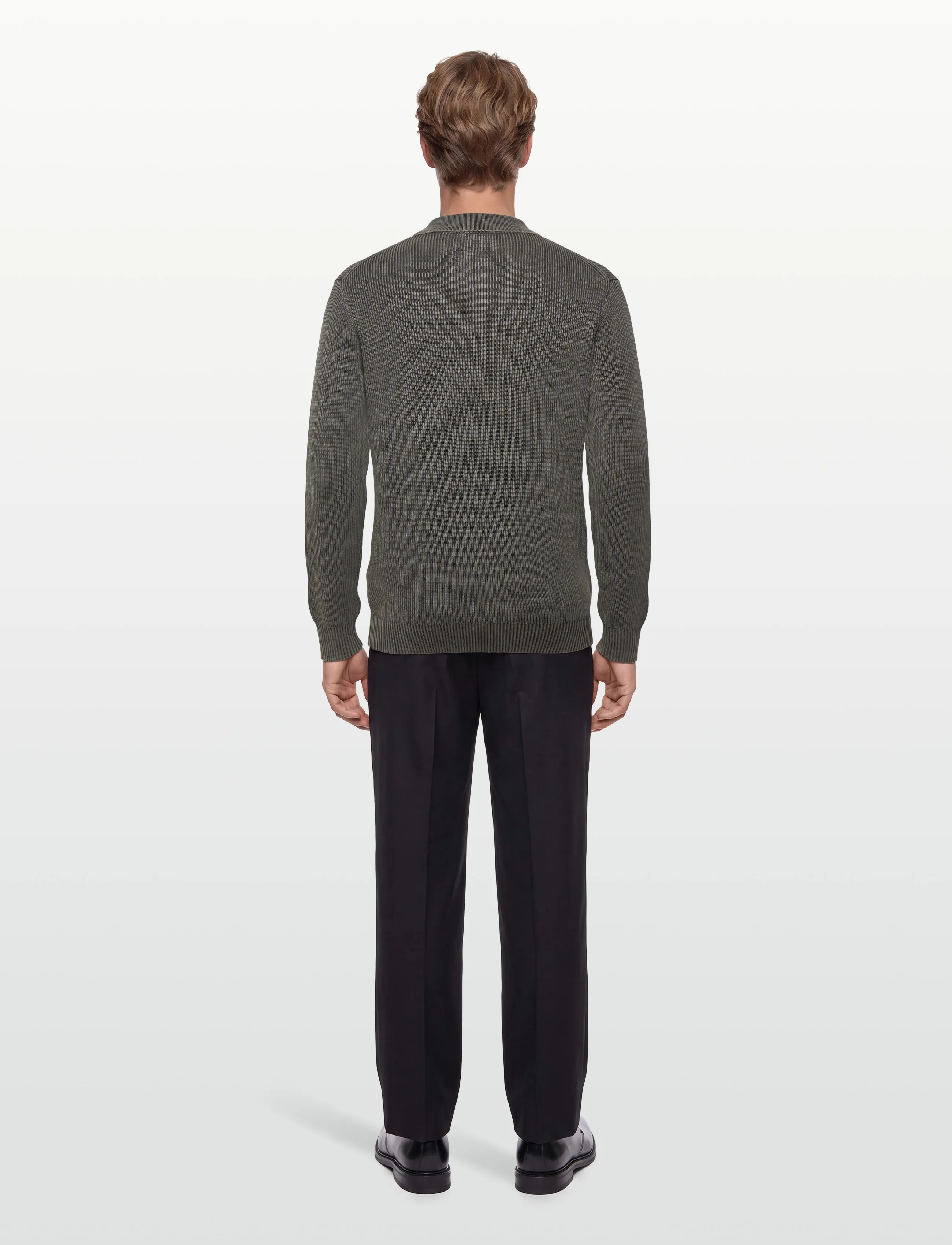 Mos Mosh Gallery - MMGRoyce Zip Polo Knit - poloer i strik med lange ærmer - light grey - 4