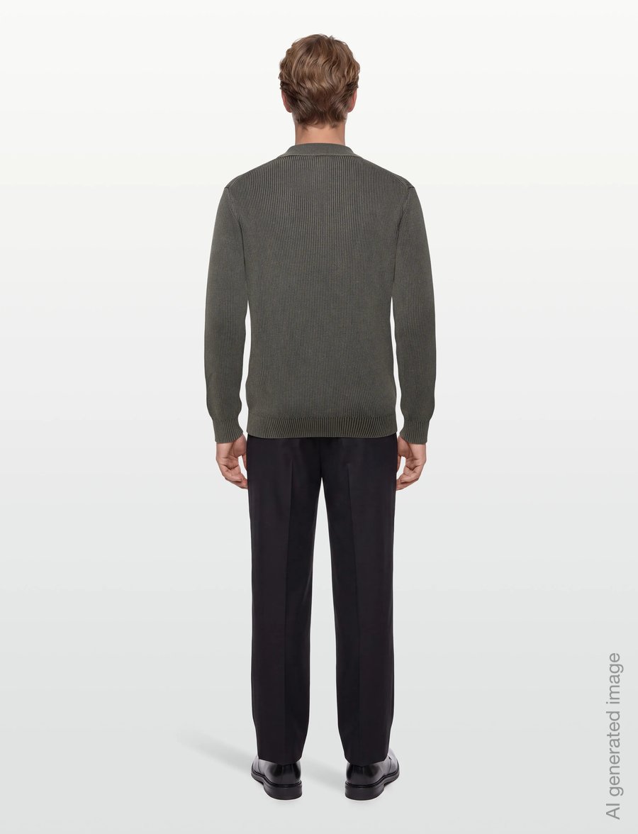 Mos Mosh Gallery - MMGRoyce Zip Polo Knit - poloer i strik med lange ærmer - light grey - 4