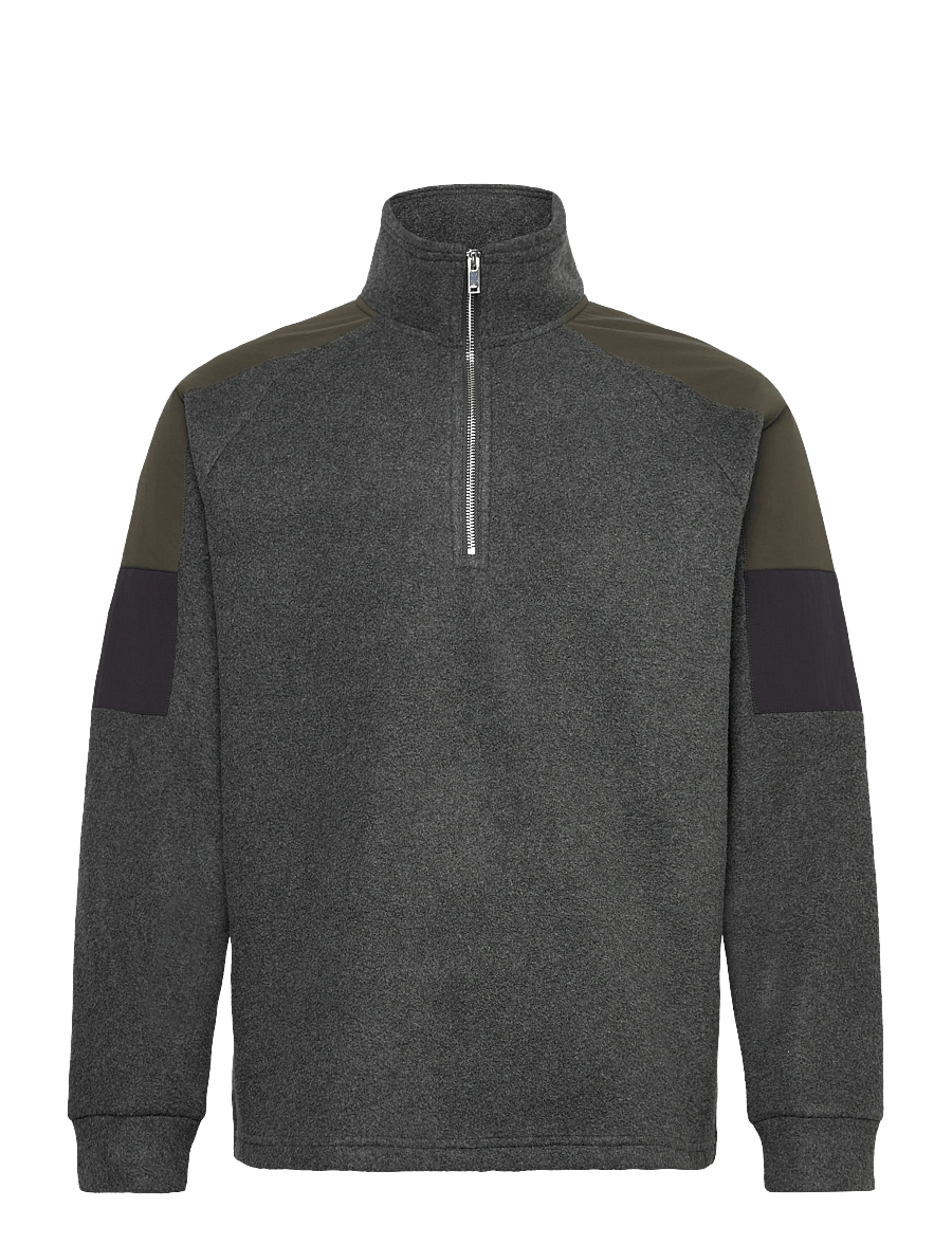 Mos Mosh Gallery - MMGChan Fleece Pullover - teddy sweaters - dark grey melange - 0