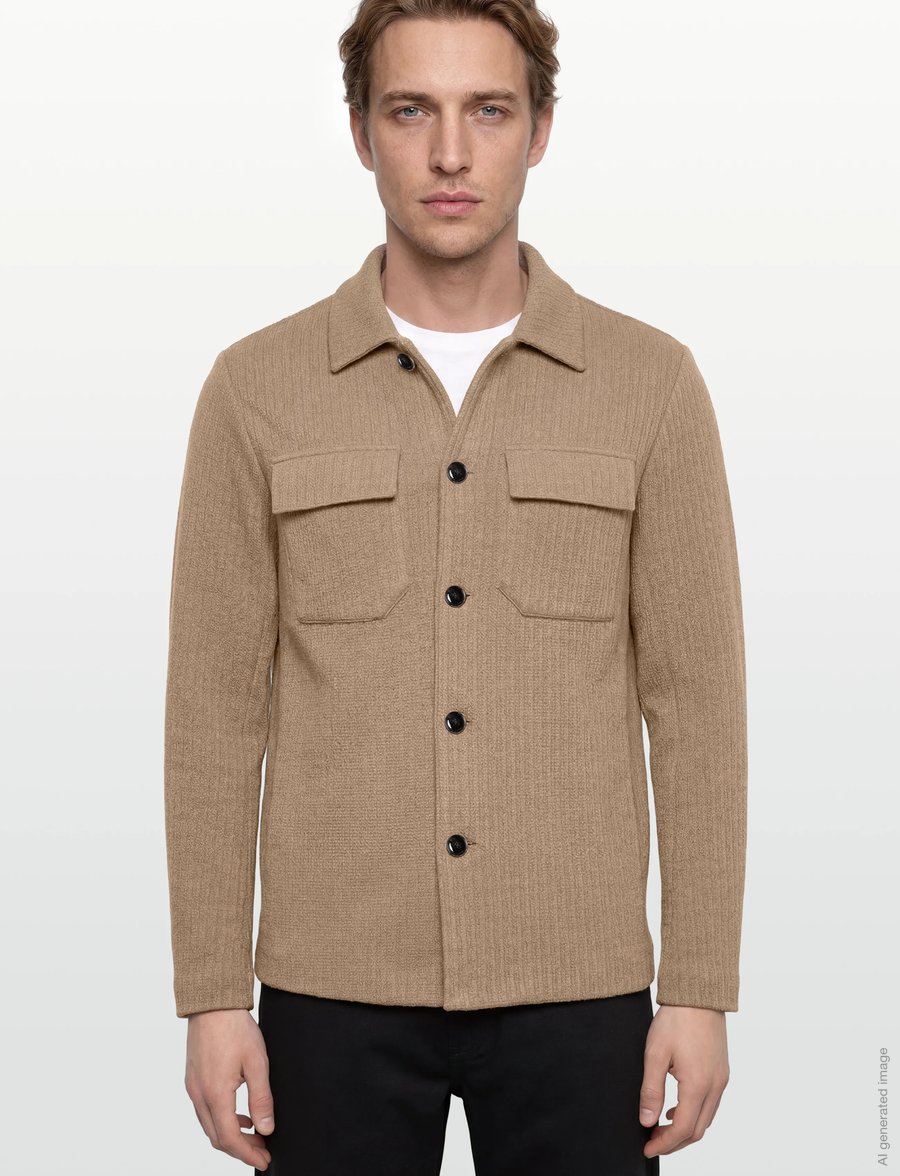 Mos Mosh Gallery - MMGAustin Knit Overshirt - prekės kiekvienai progai - dune - 3