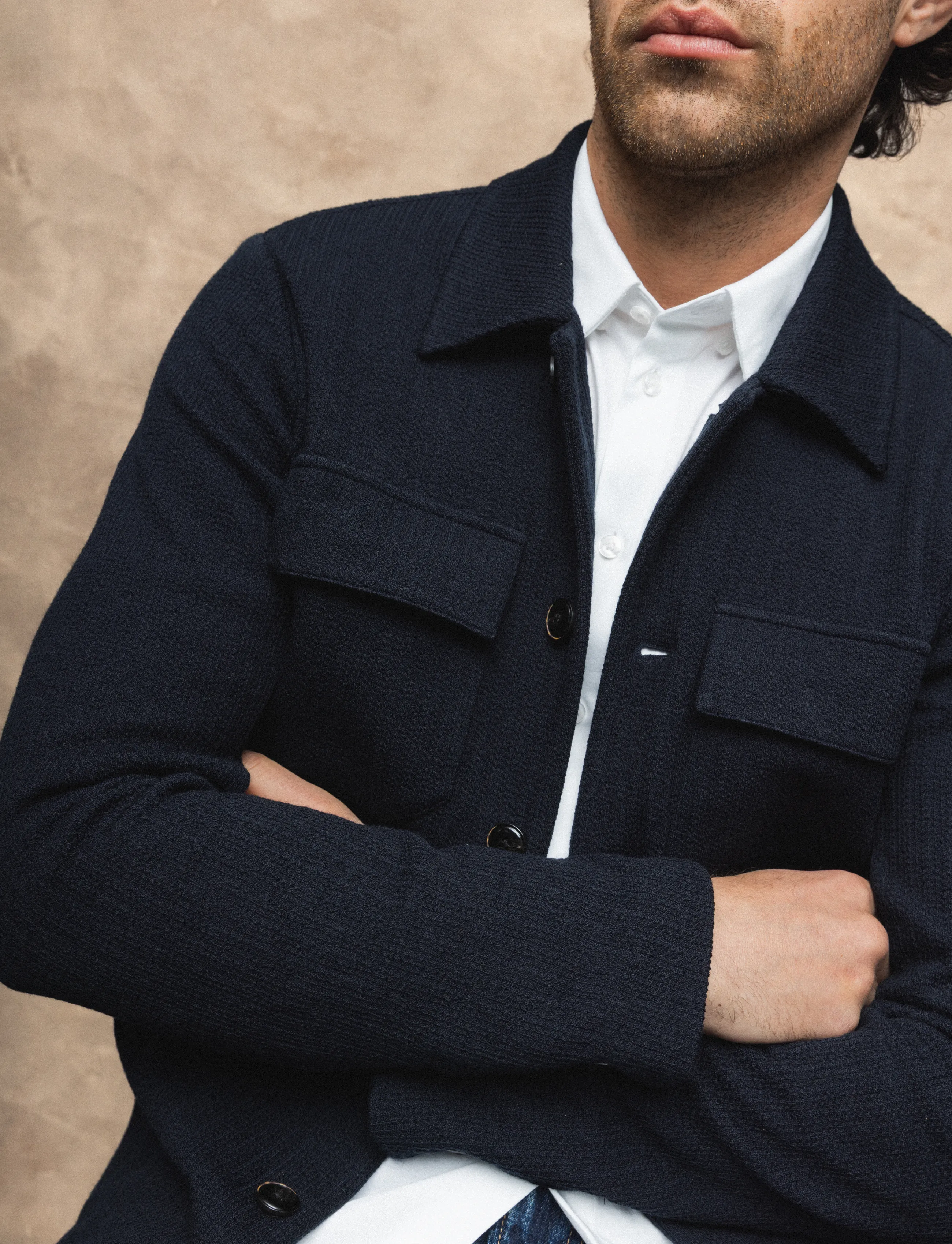 Mos Mosh Gallery Mmgaustin Knit Overshirt overshirts herr – bild 2