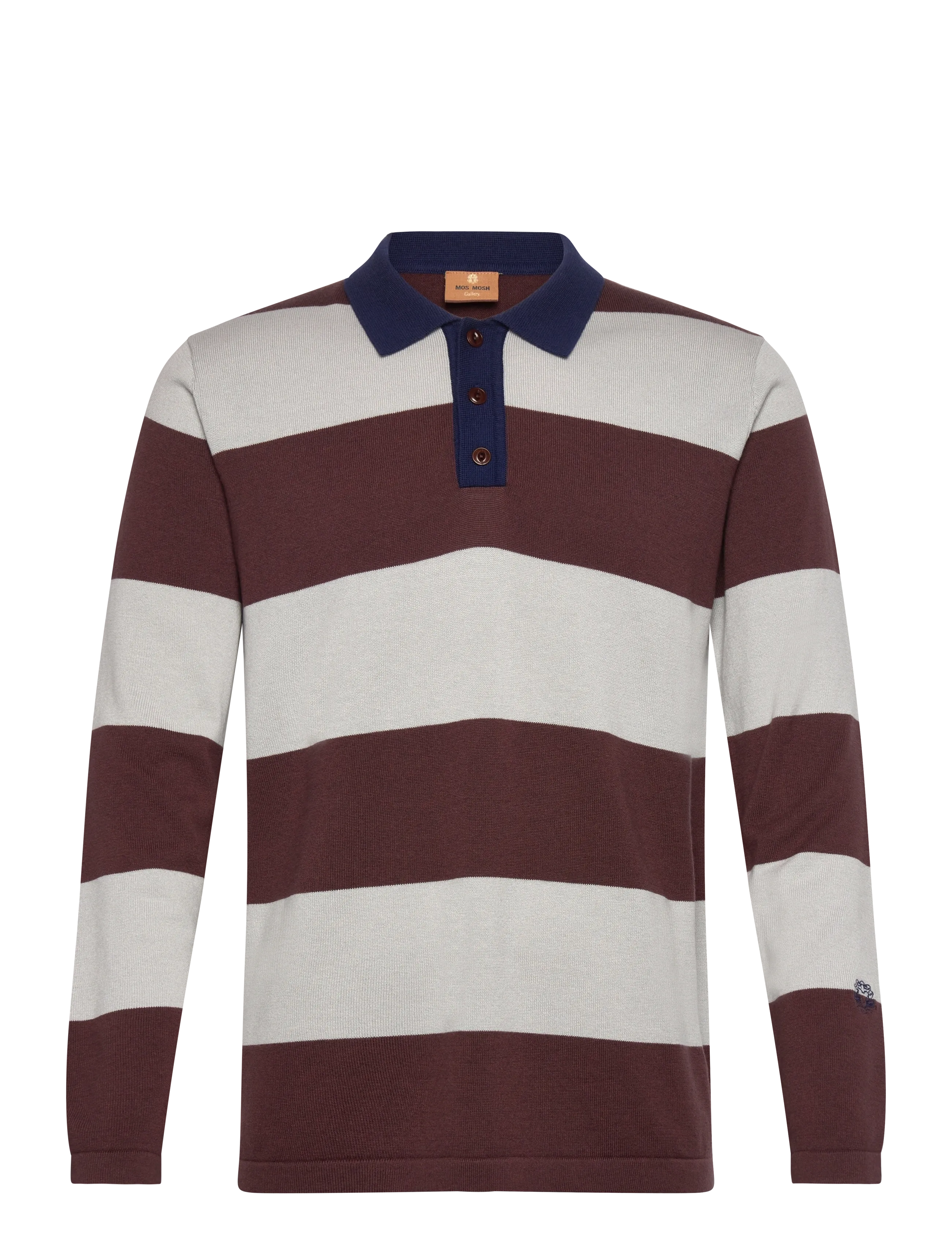 Mos Mosh Gallery - MMGRoyal Preppy LS Polo Knit - langärmelig - bitter chocolate - 0