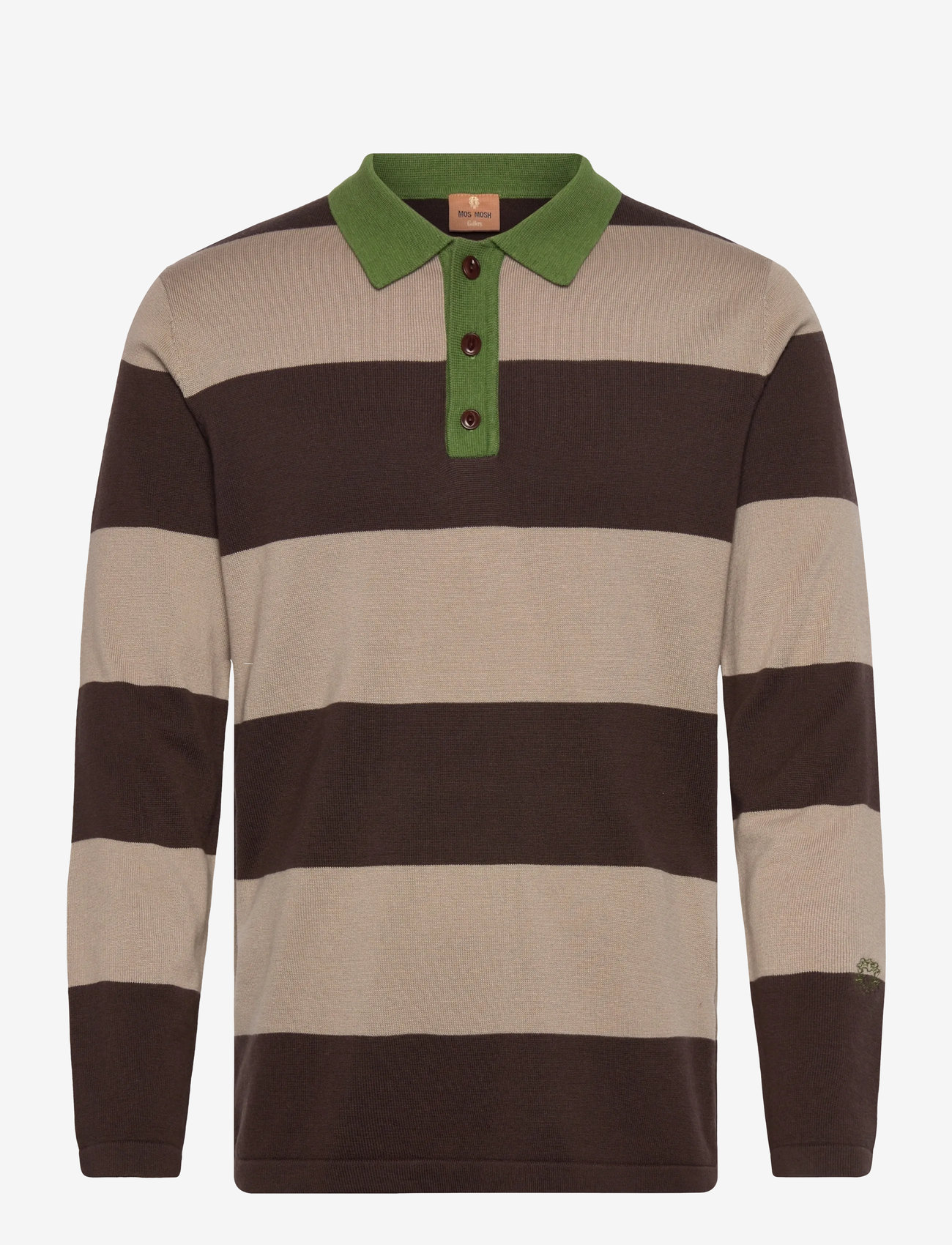Mos Mosh Gallery - MMGRoyal Preppy LS Polo Knit - langærmede poloer - chocolate brown - 0