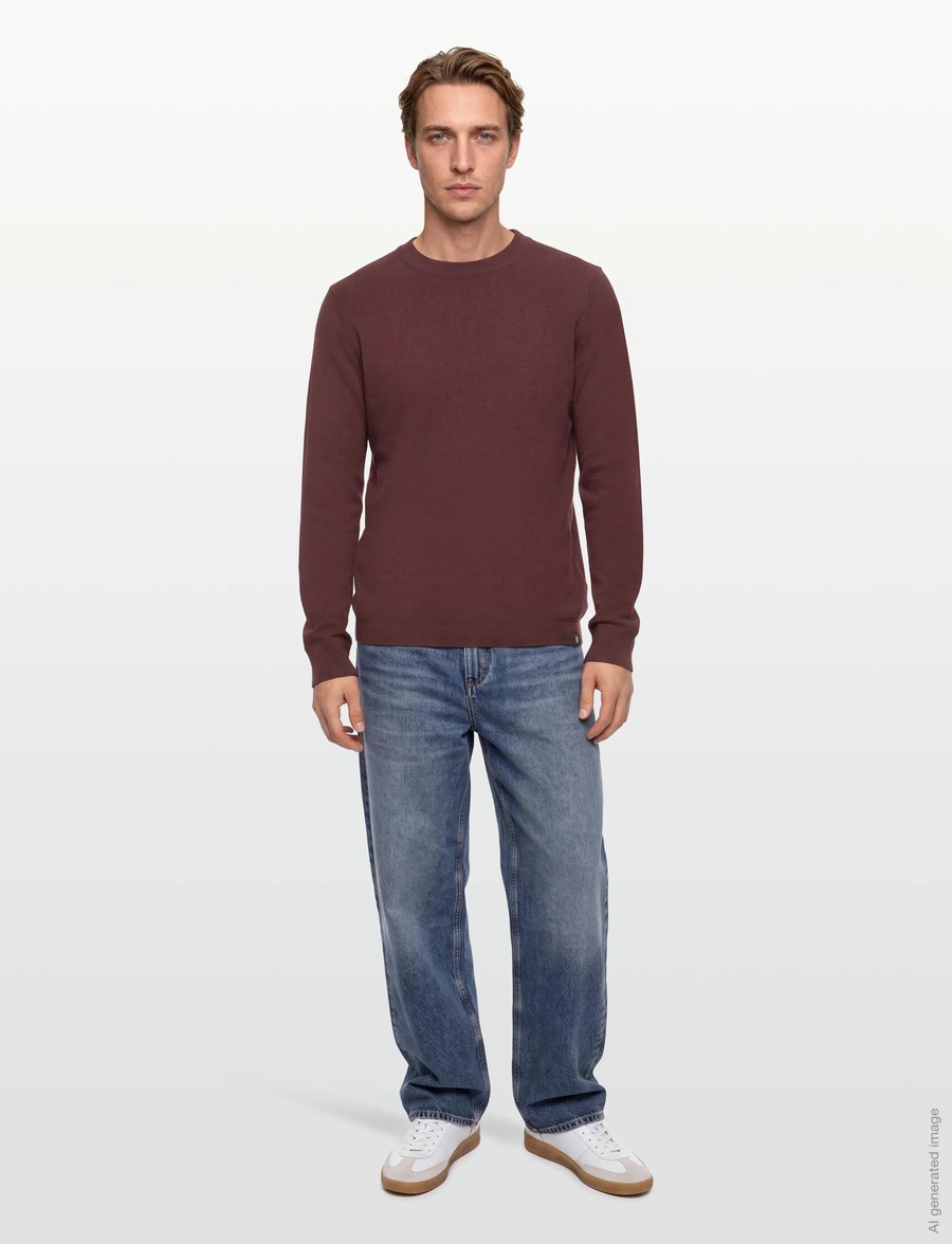 Mos Mosh Gallery - MMGKyle Bouclé Pullover - rund hals - bitter chocolate - 0