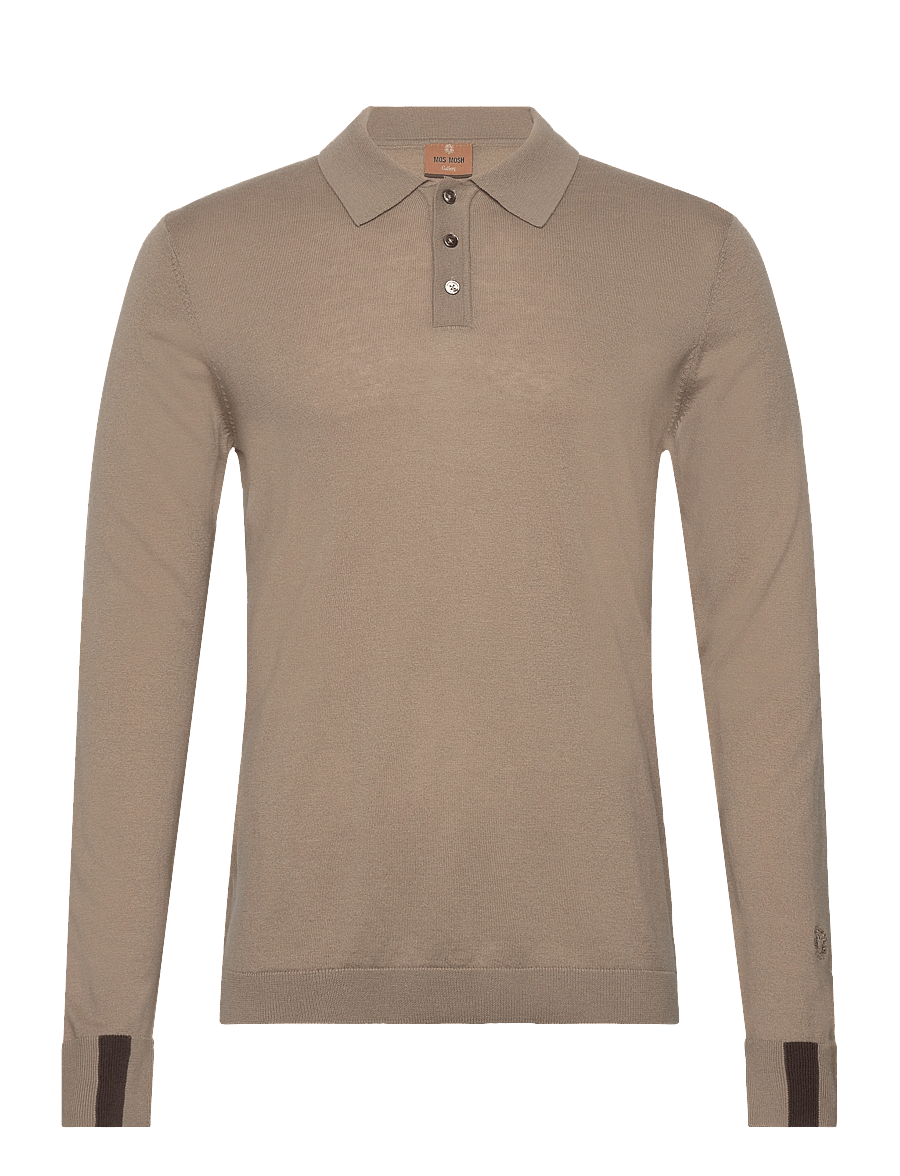 Mos Mosh Gallery - MMGAdam Soft LS Polo Knit - trikotažiniai polo marškinėliai ilgomis rankovėmis - aluminum - 0