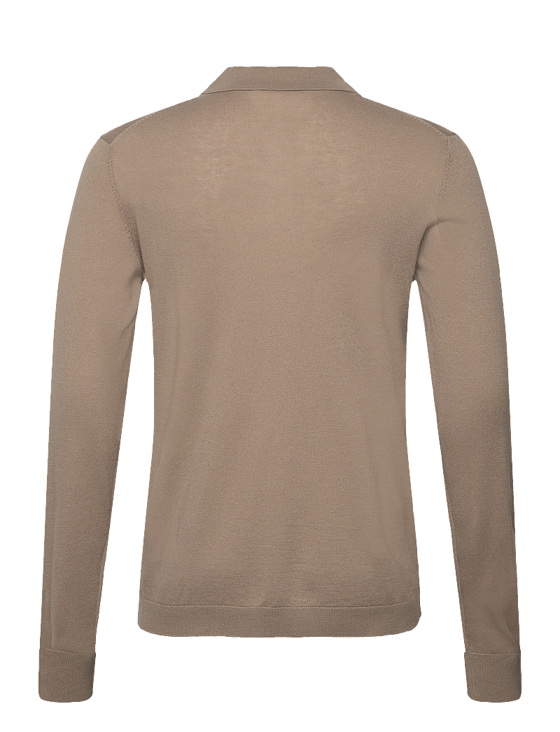 Mos Mosh Gallery - MMGAdam Soft LS Polo Knit - long-sleeved knitted polos - aluminum - 1