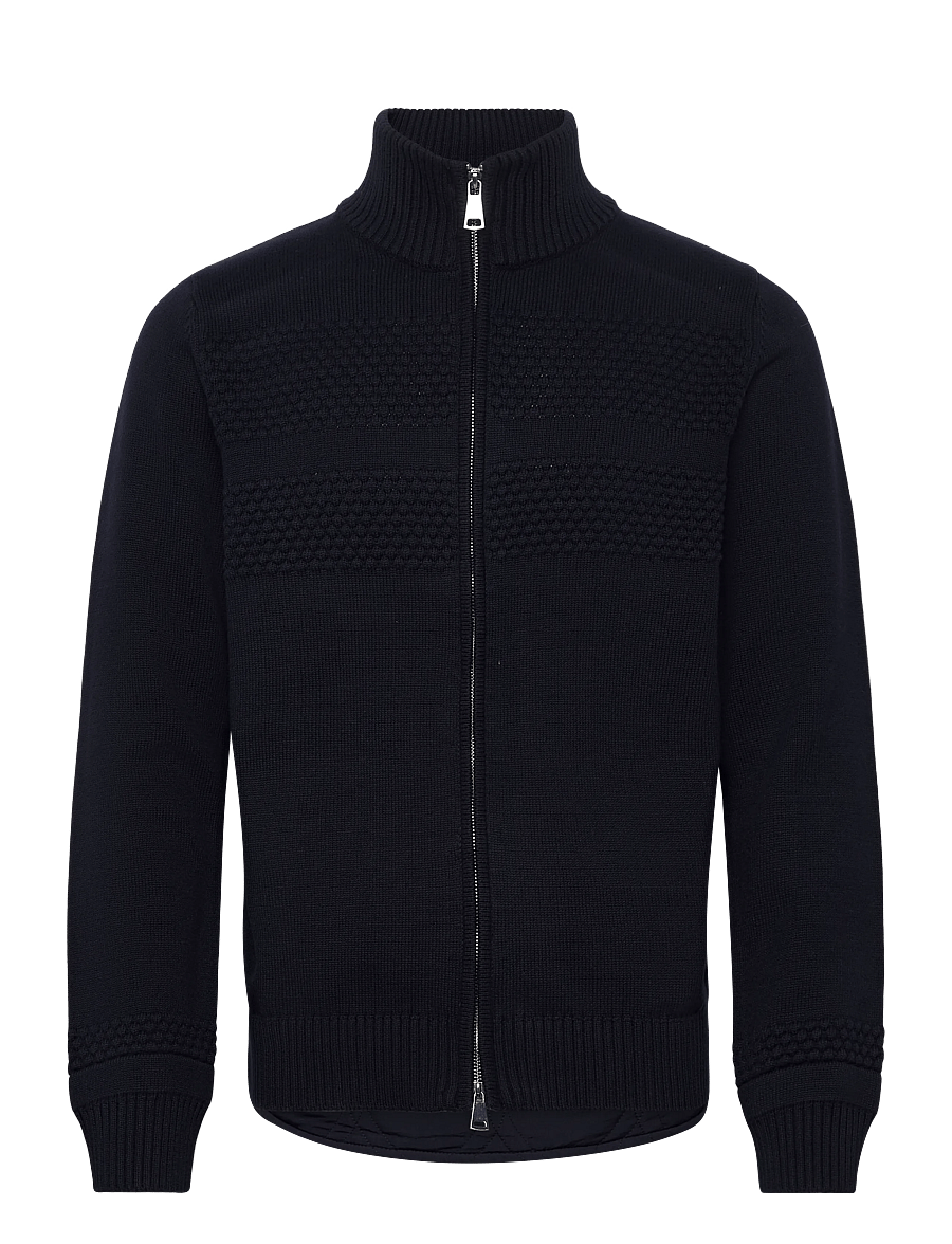 Mos Mosh Gallery - MMGAlonso Zip Cardigan - cardigans - navy - 0