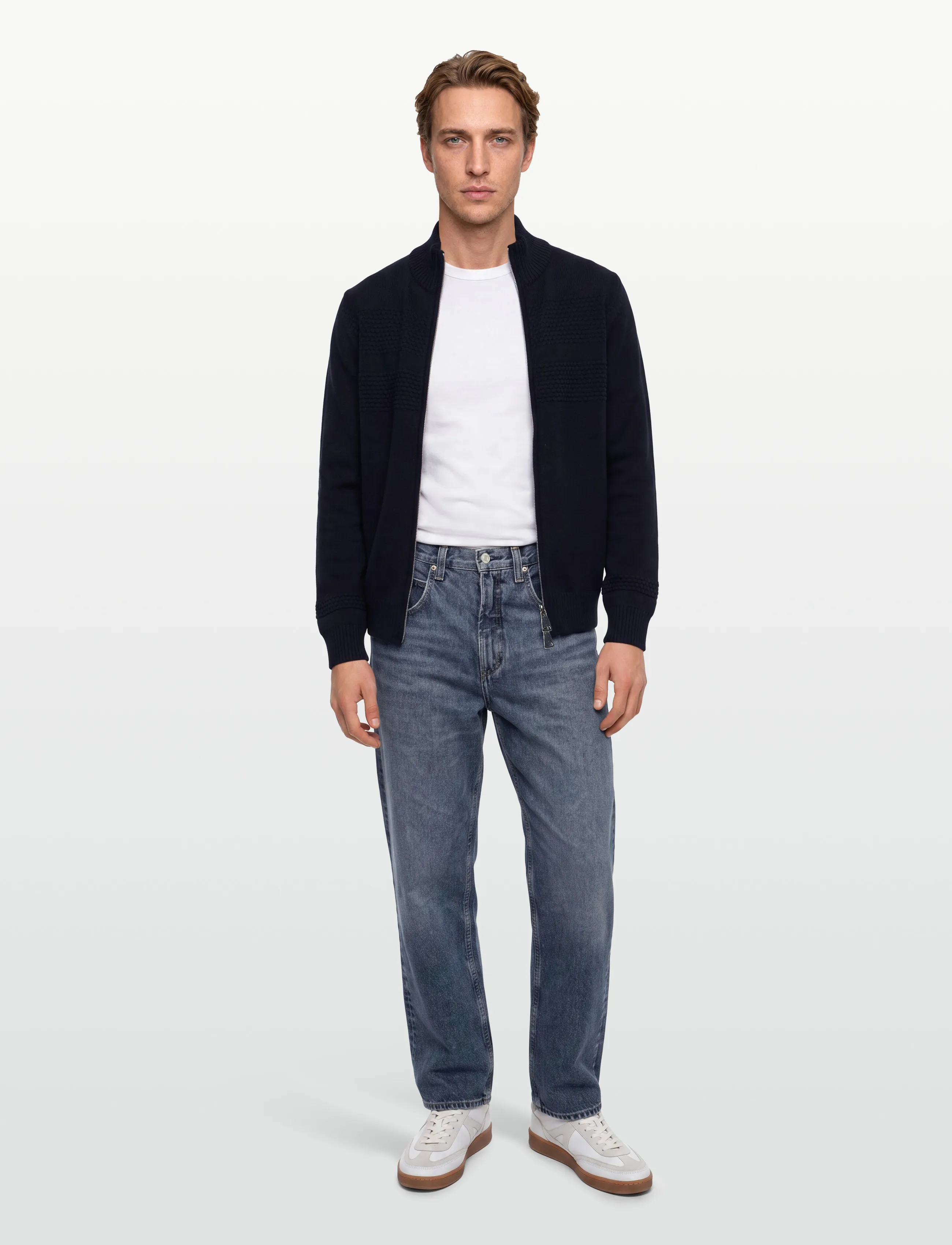 Mos Mosh Gallery Mmgalonso Zip Cardigan, XXL, Knitwear, Marineblau - Cardigans, Männerswear