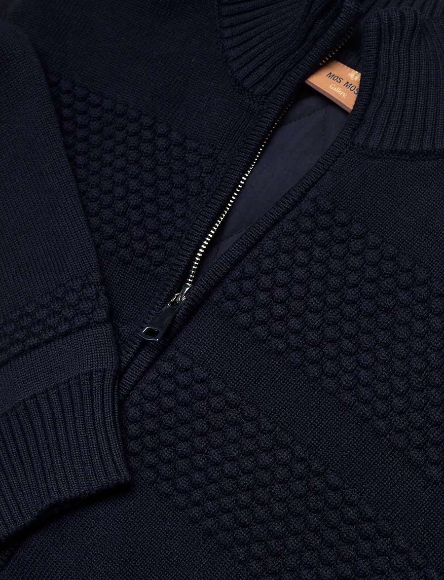 Mos Mosh Gallery - MMGAlonso Zip Cardigan - cardigans - navy - 2
