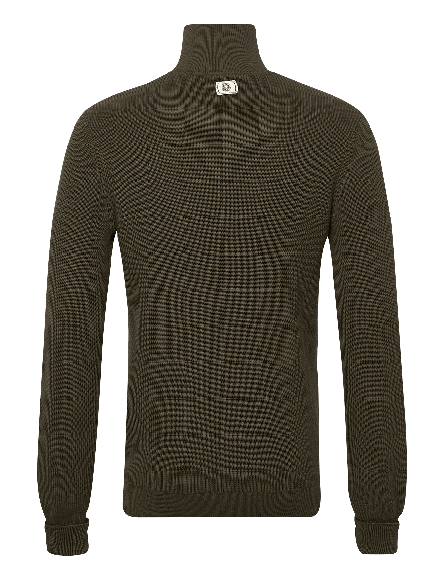 Mos Mosh Gallery - MMGPorter Quarter-Zip Knit - half zip jumpers - grape leaf - 2