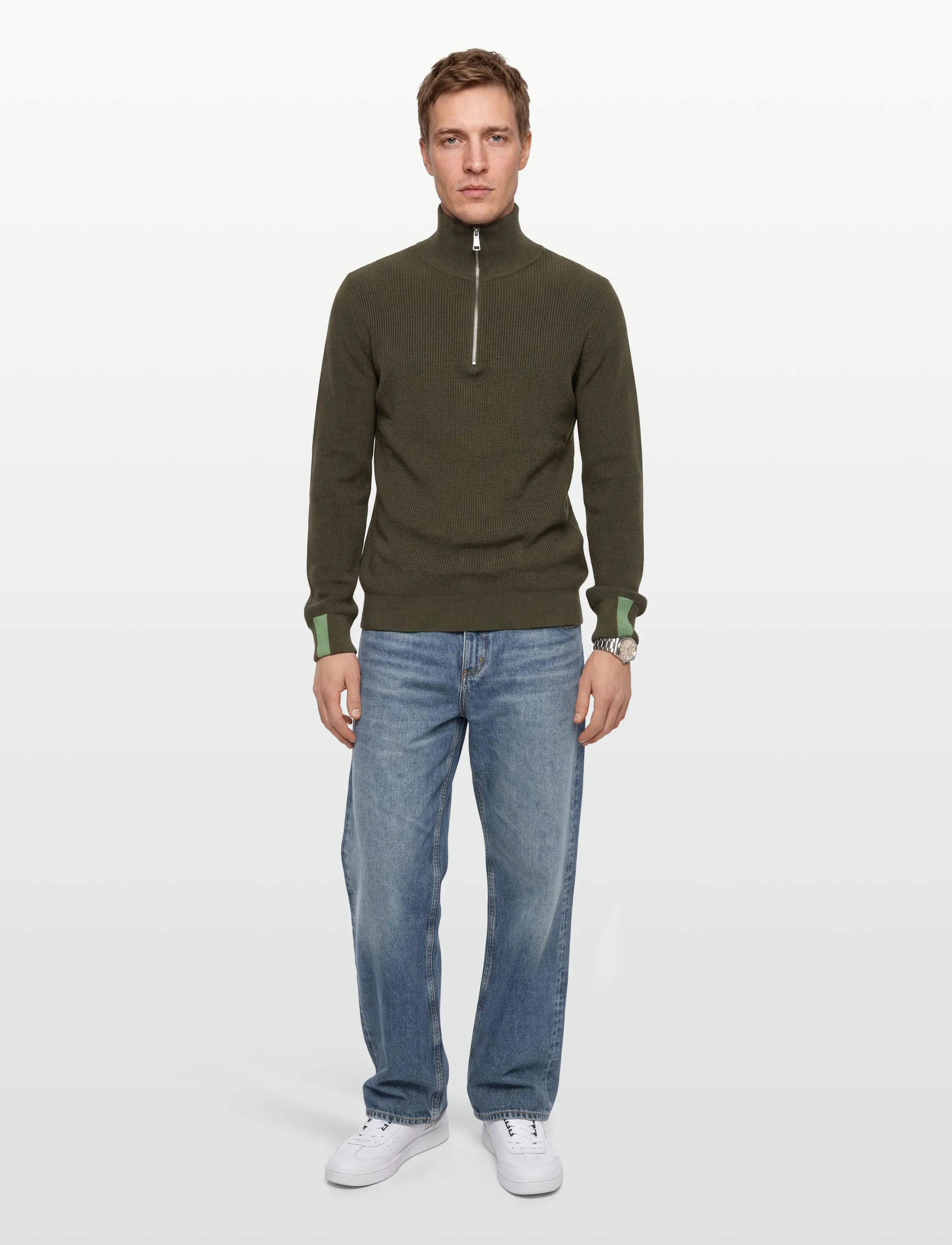 Mos Mosh Gallery - MMGPorter Quarter-Zip Knit - herren - grape leaf - 0