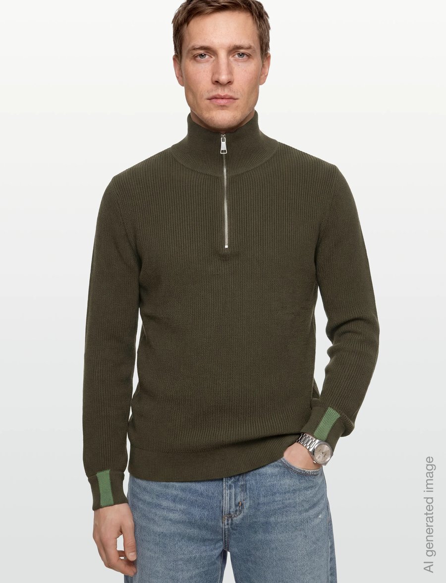 Mos Mosh Gallery - MMGPorter Quarter-Zip Knit - half zip jumpers - grape leaf - 3