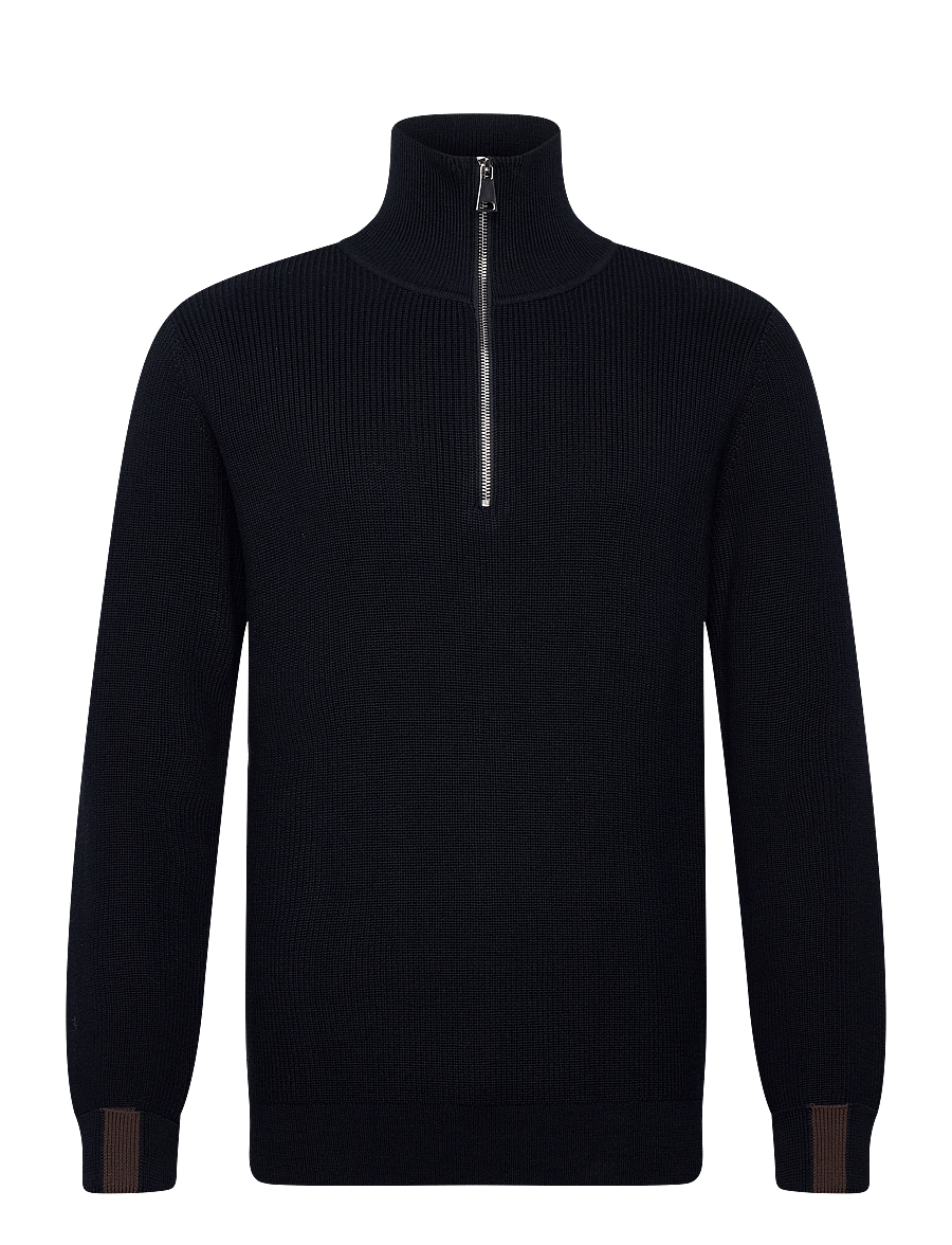 Mos Mosh Gallery - MMGPorter Quarter-Zip Knit - pullover mit halbem reißverschluss - navy - 1