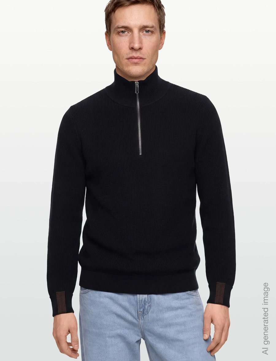 Mos Mosh Gallery - MMGPorter Quarter-Zip Knit - pullover mit halbem reißverschluss - navy - 3