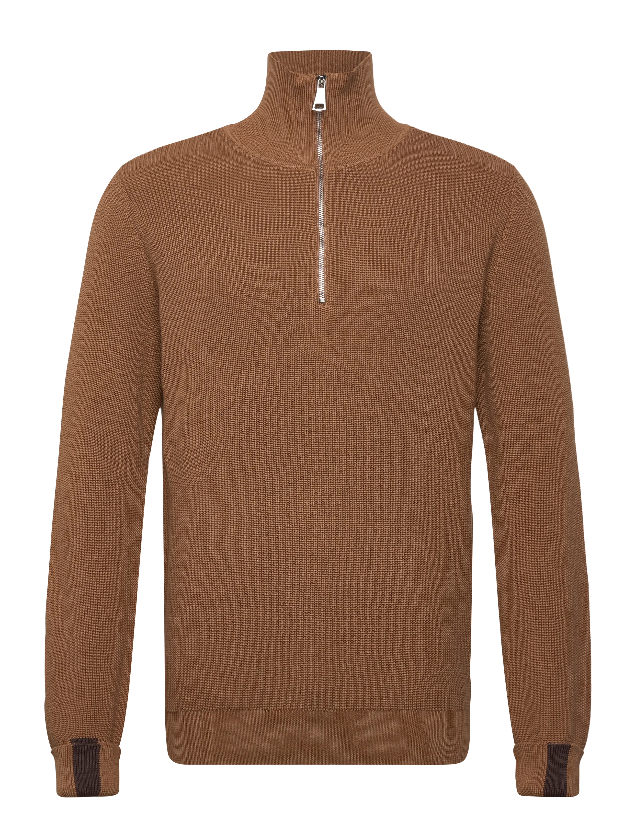Mos Mosh Gallery MMGPorter Quarter-Zip Knit - Strik - TOASTED COCONUT / brown