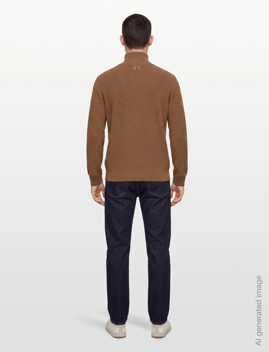 Mos Mosh Gallery - MMGPorter Quarter-Zip Knit - hálfrenndar peysur - toasted coconut - 4