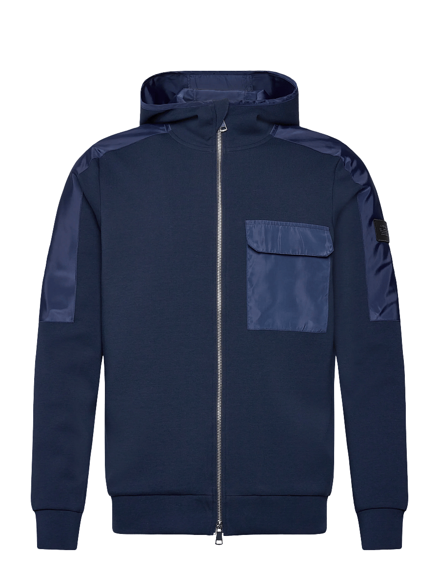 Mos Mosh Gallery - MMGJayson Zip Hood Sweat - hoodies - navy - 1